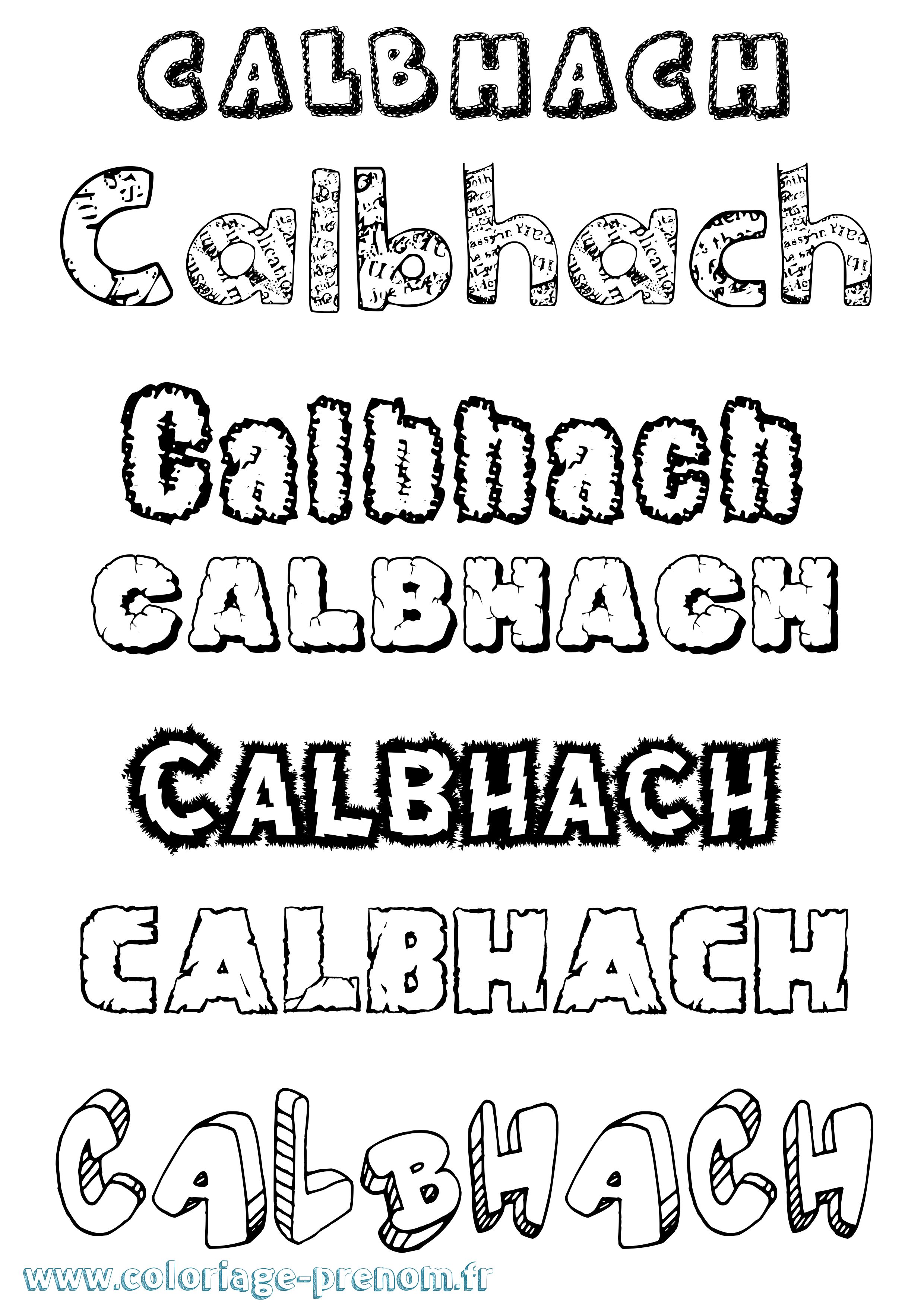 Coloriage Calbhach Destructuré Coloriage prénom Calbhach Destructuré
