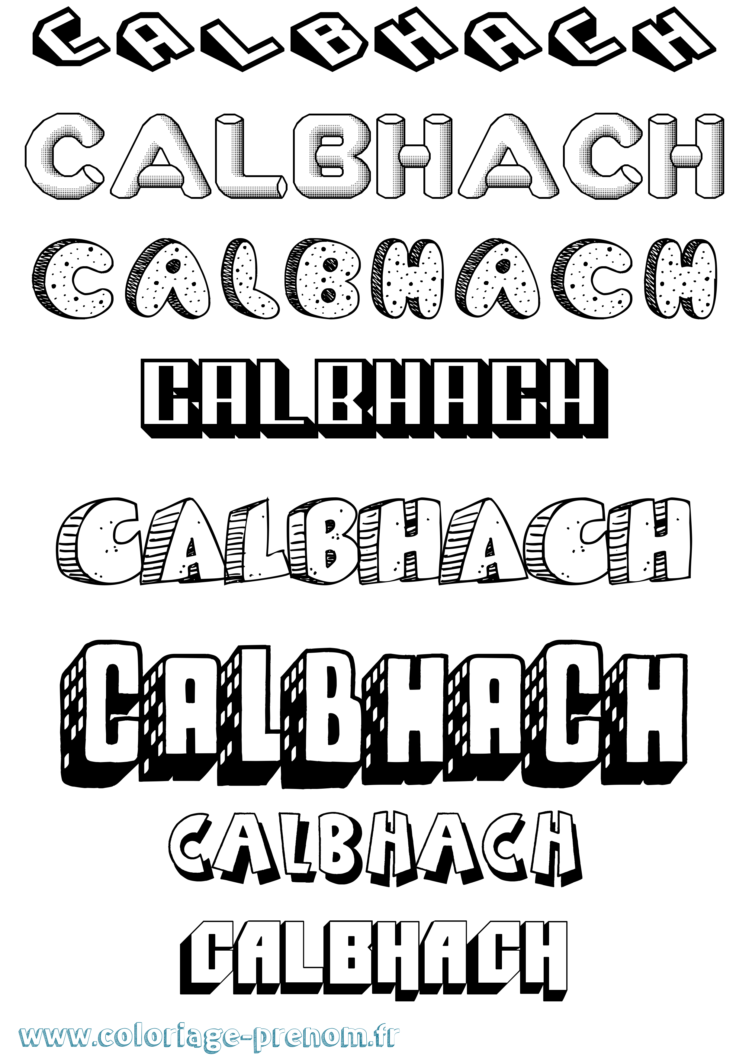 Coloriage Calbhach Effet 3D Coloriage prénom Calbhach Effet 3D