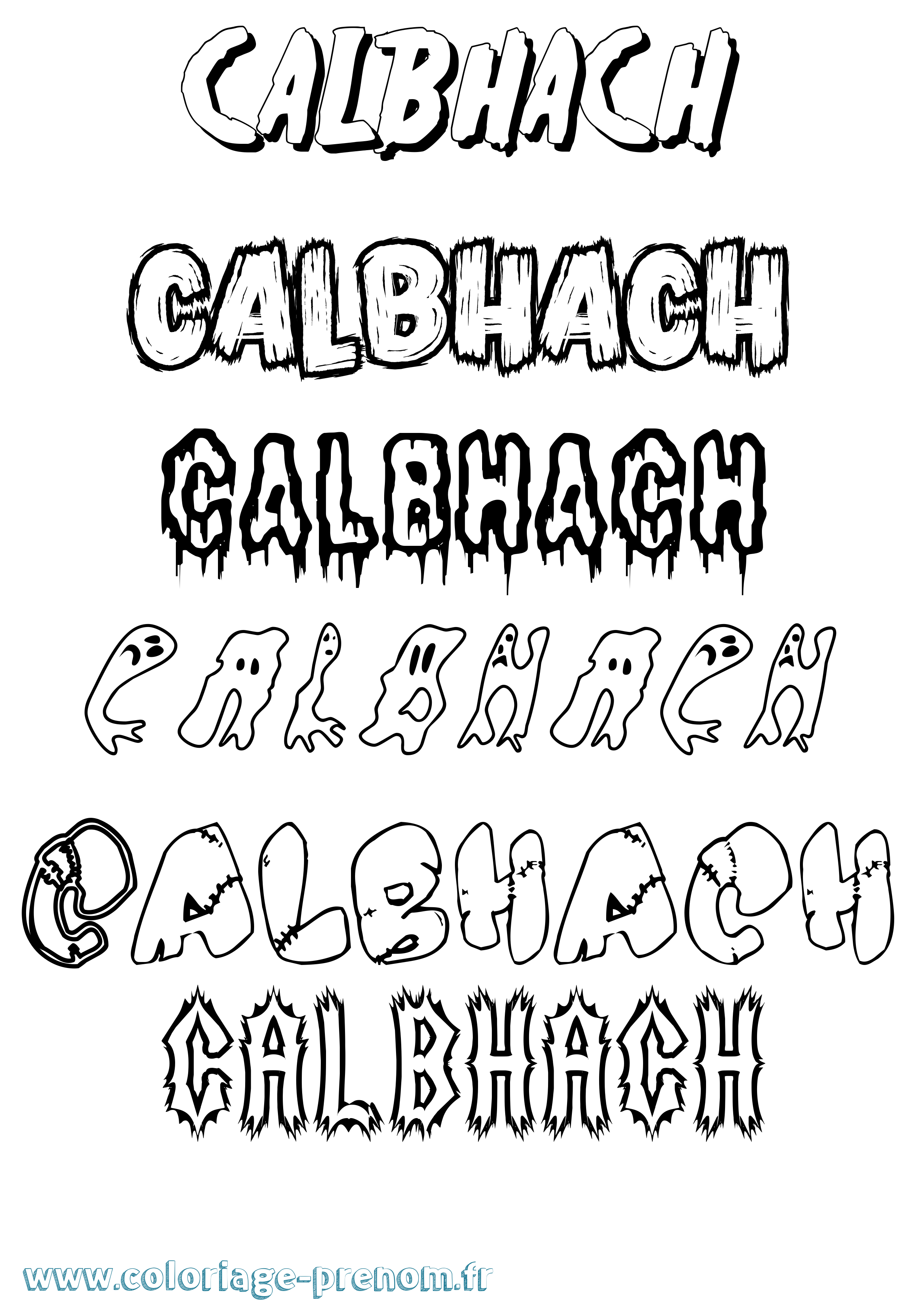 Coloriage prénom Calbhach Frisson