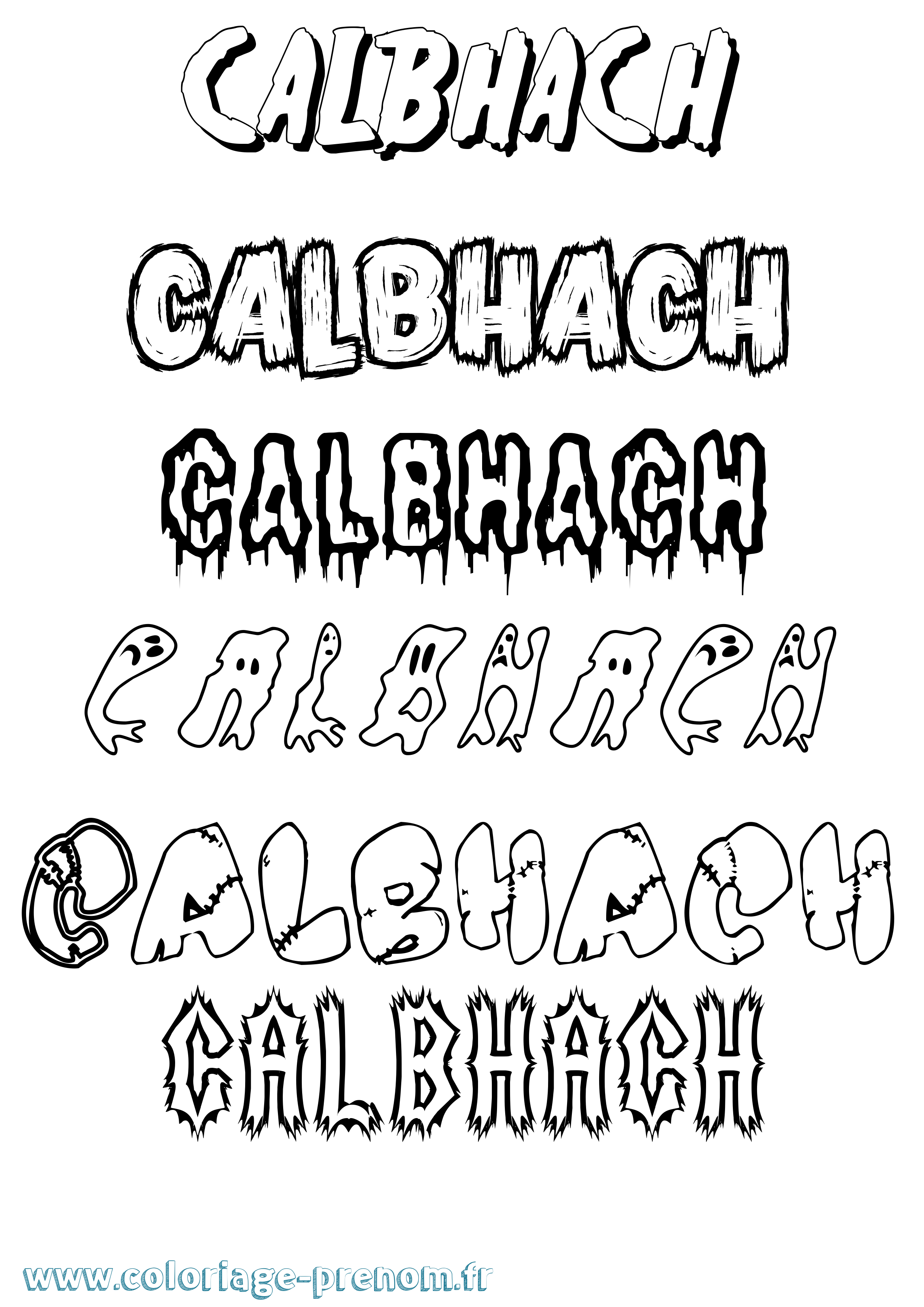 Coloriage Calbhach Frisson Coloriage prénom Calbhach Frisson