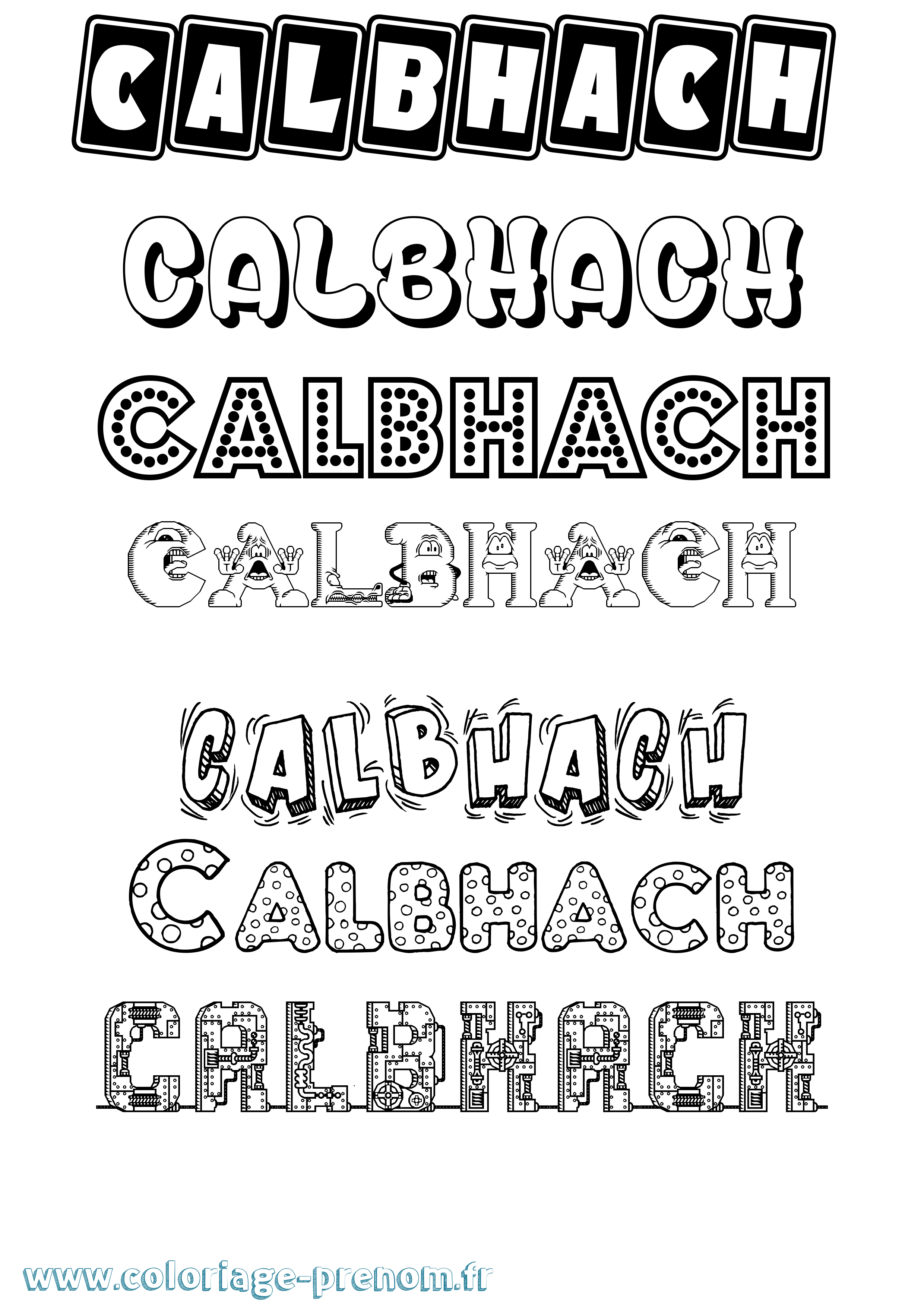 Coloriage Calbhach Fun Coloriage prénom Calbhach Fun