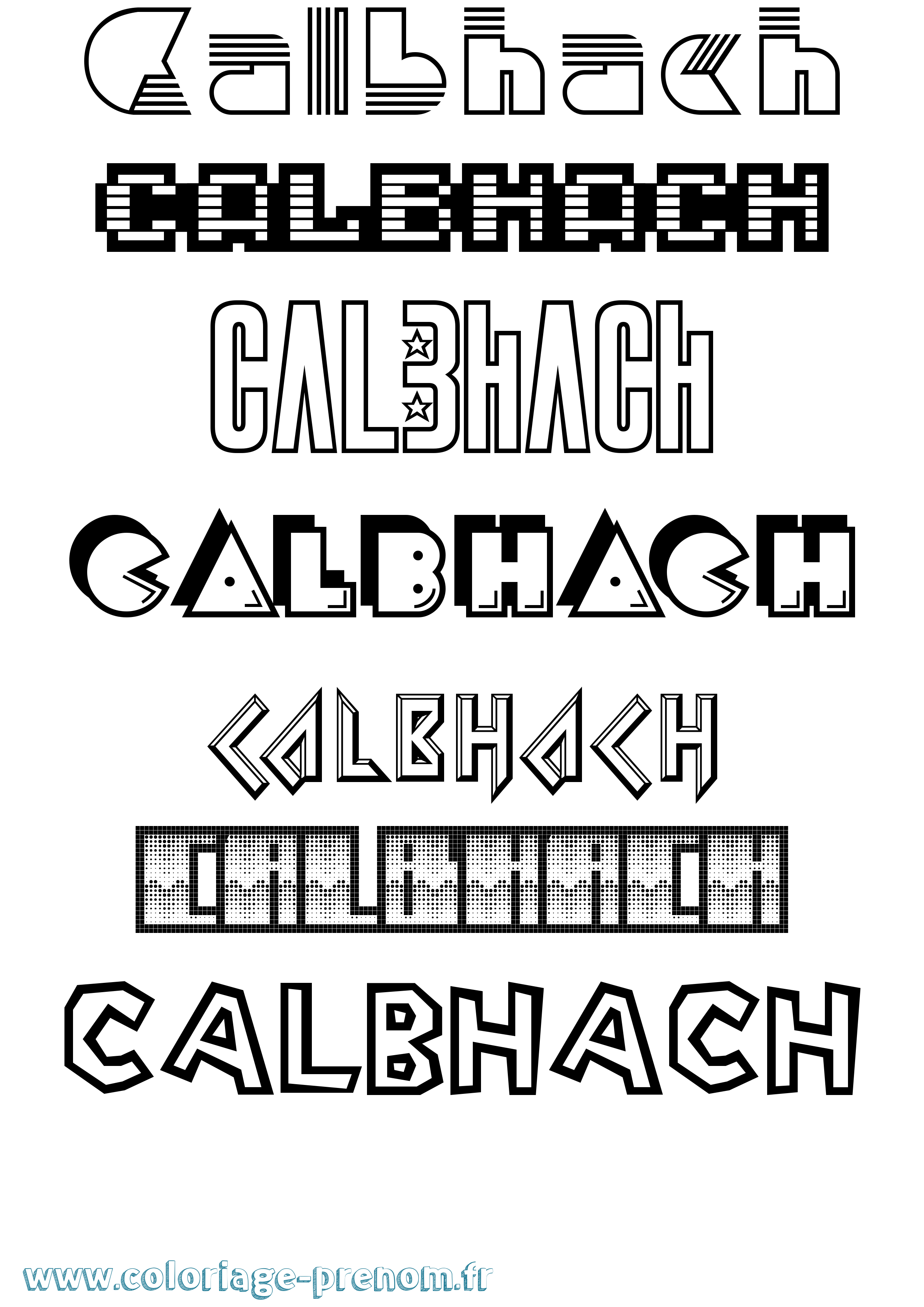 Coloriage prénom Calbhach Jeux Vidéos
