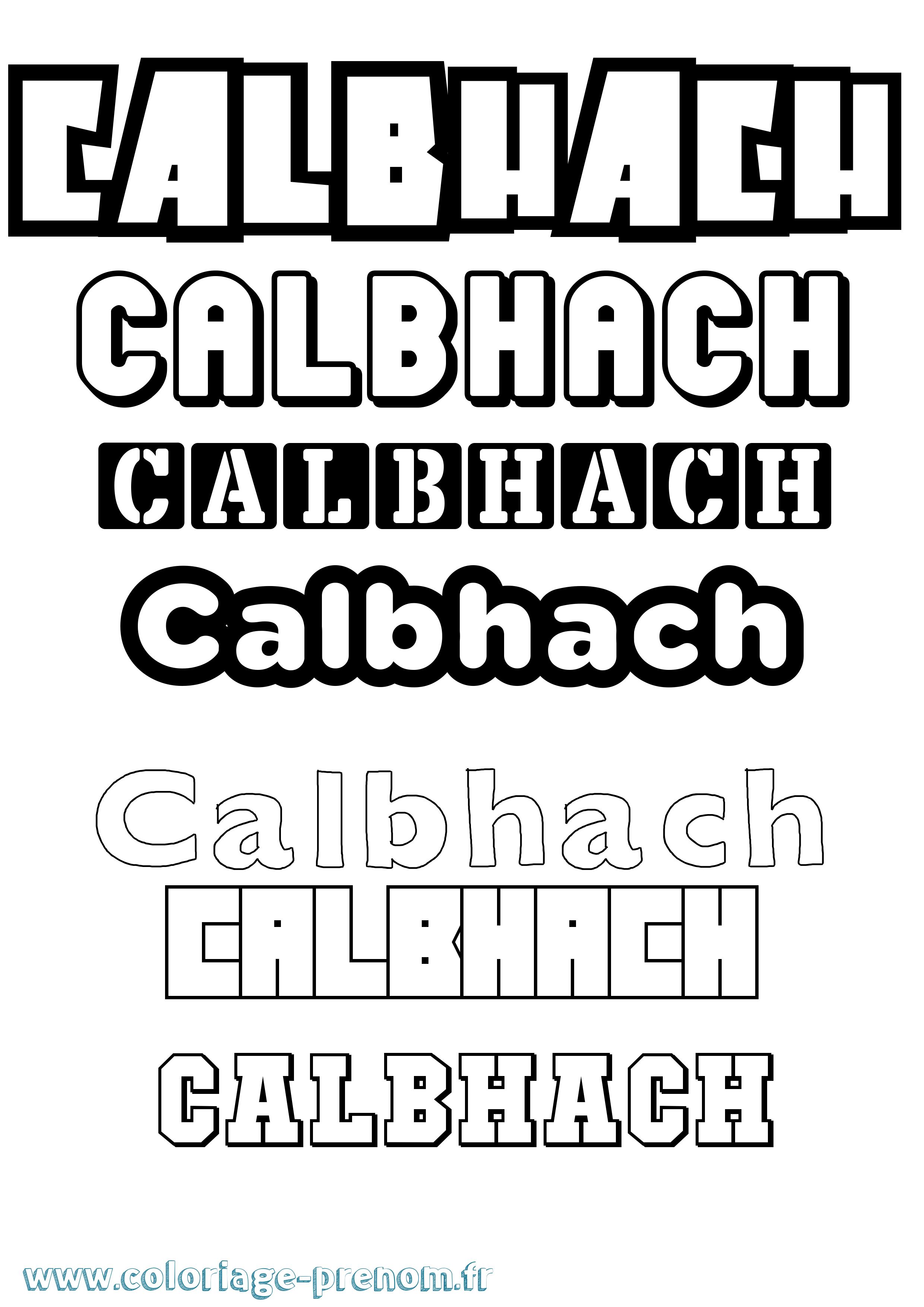 Coloriage prénom Calbhach Simple