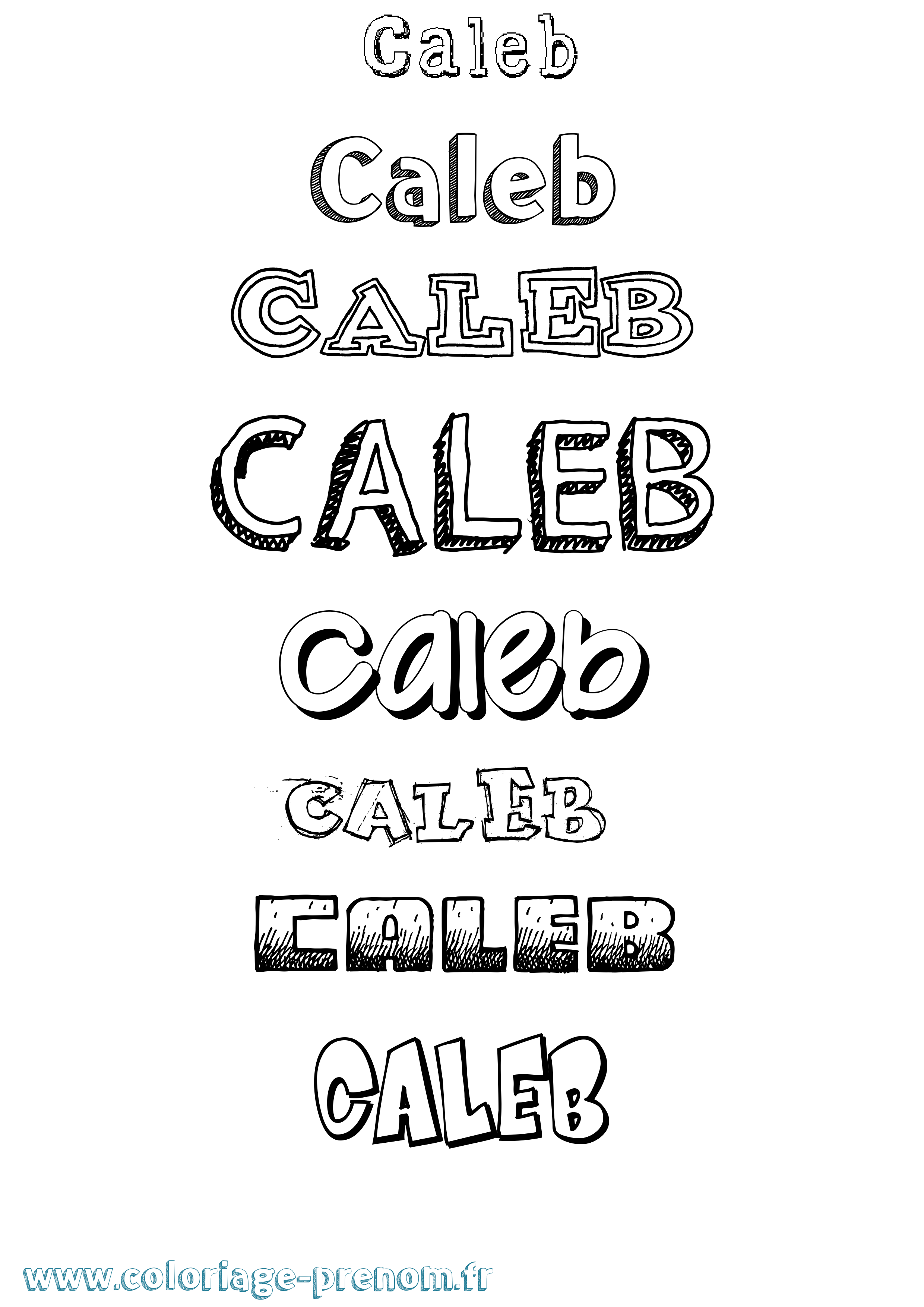Coloriage prénom Caleb Dessiné