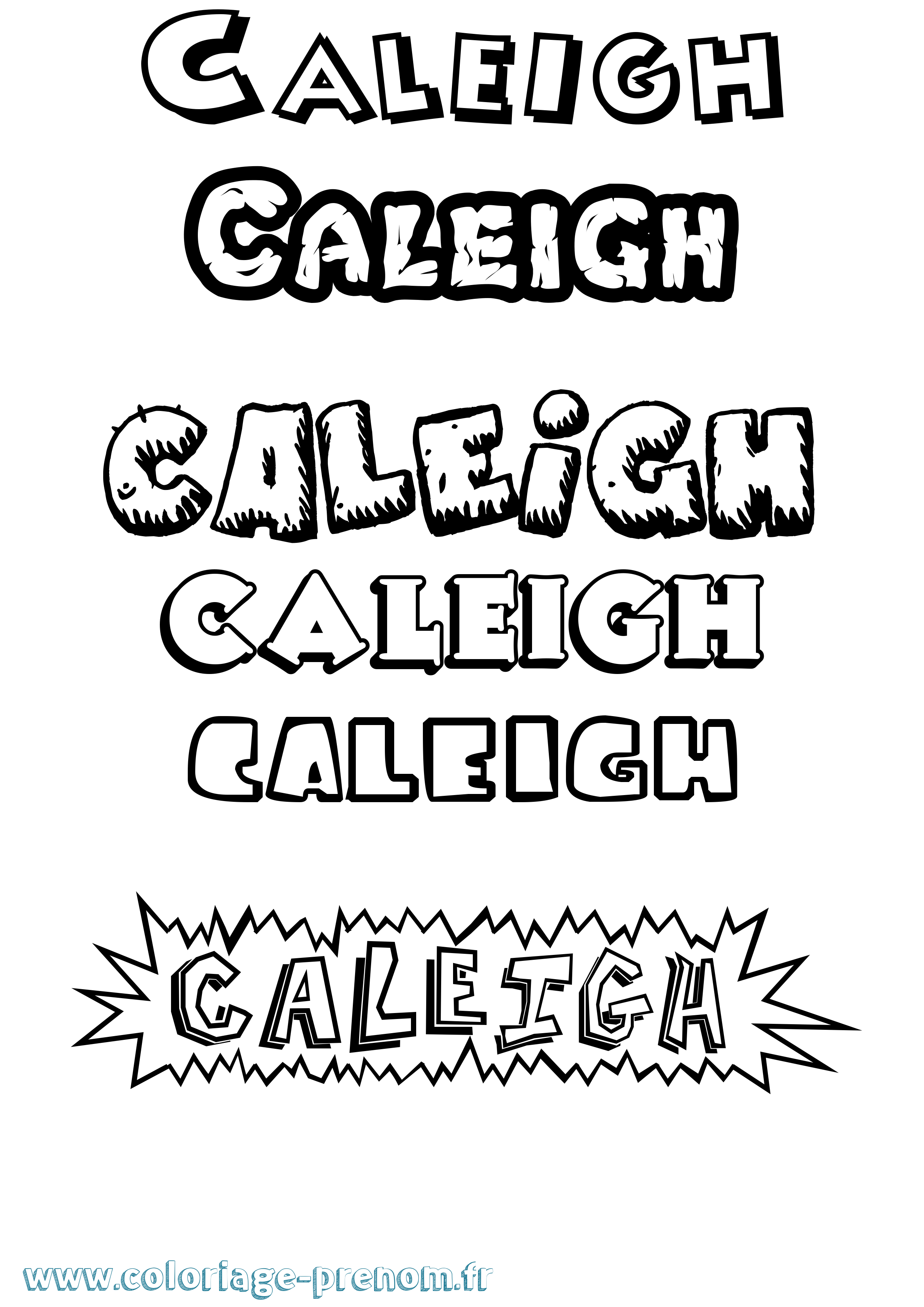 Coloriage prénom Caleigh Dessin Animé