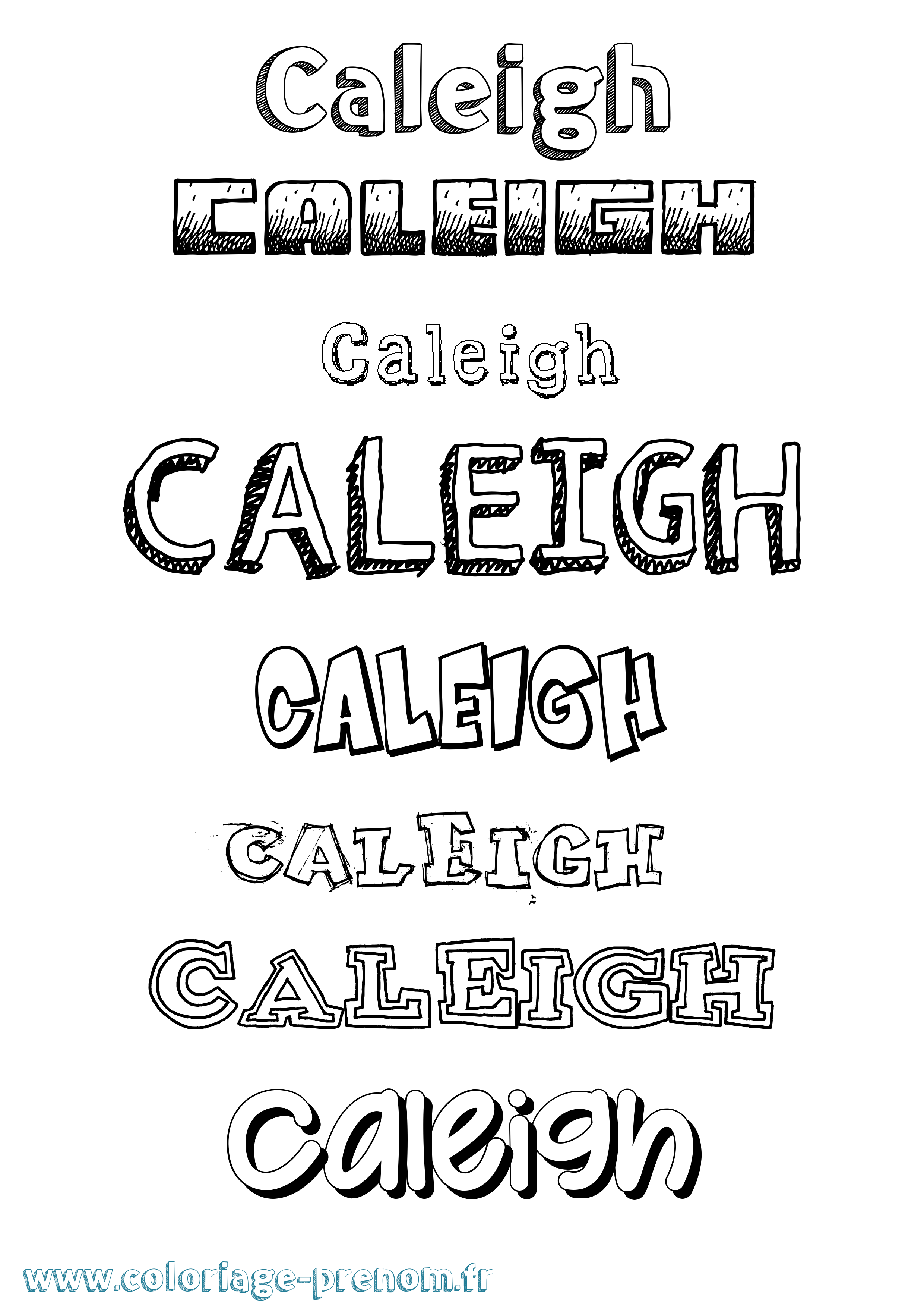 Coloriage Caleigh Dessiné Coloriage prénom Caleigh Dessiné