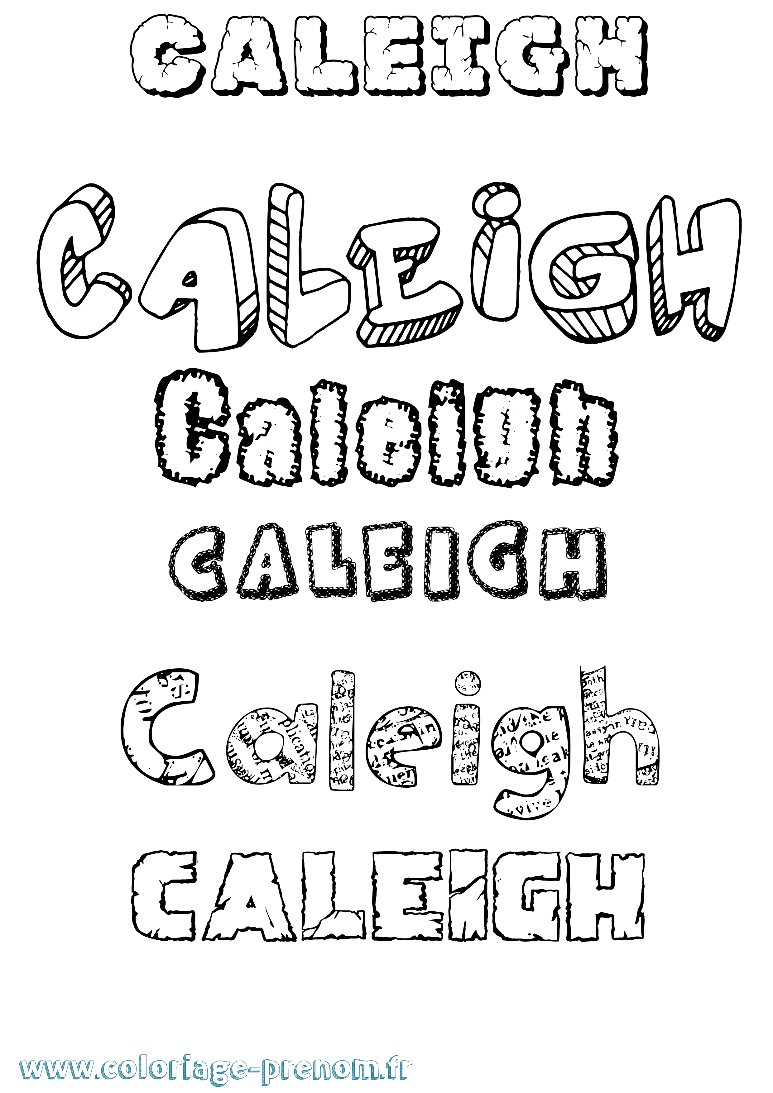 Coloriage Caleigh Destructuré Coloriage prénom Caleigh Destructuré