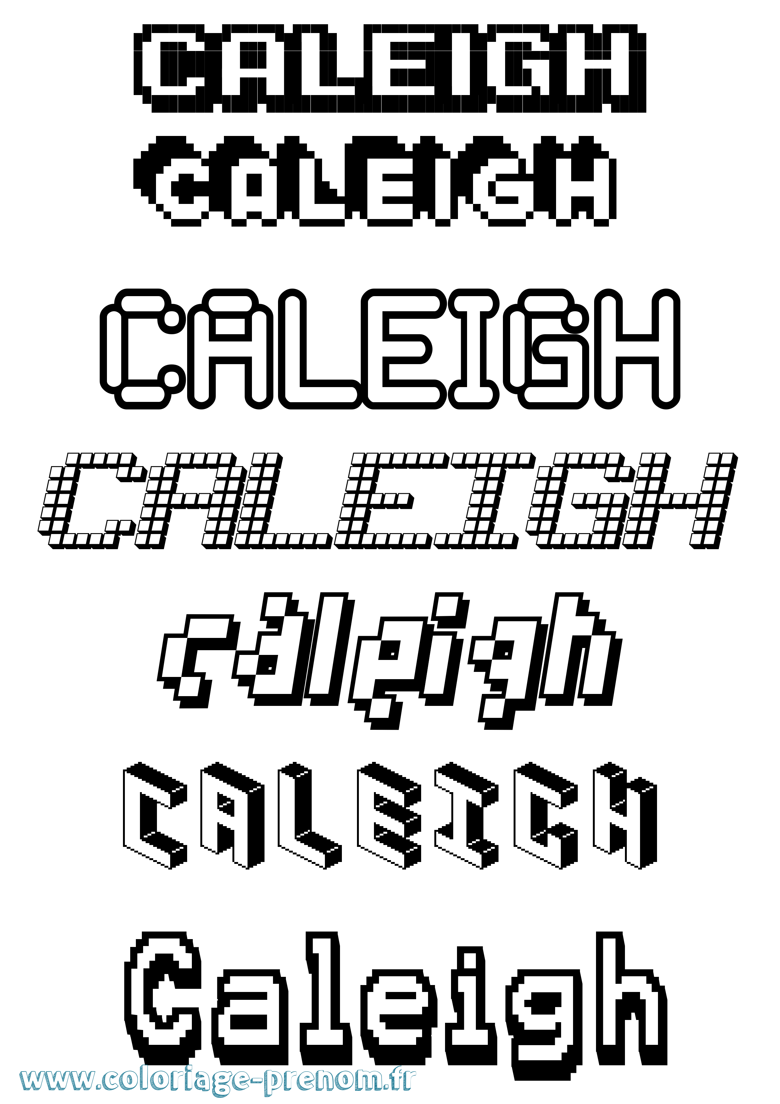 Coloriage Caleigh Pixel Coloriage prénom Caleigh Pixel