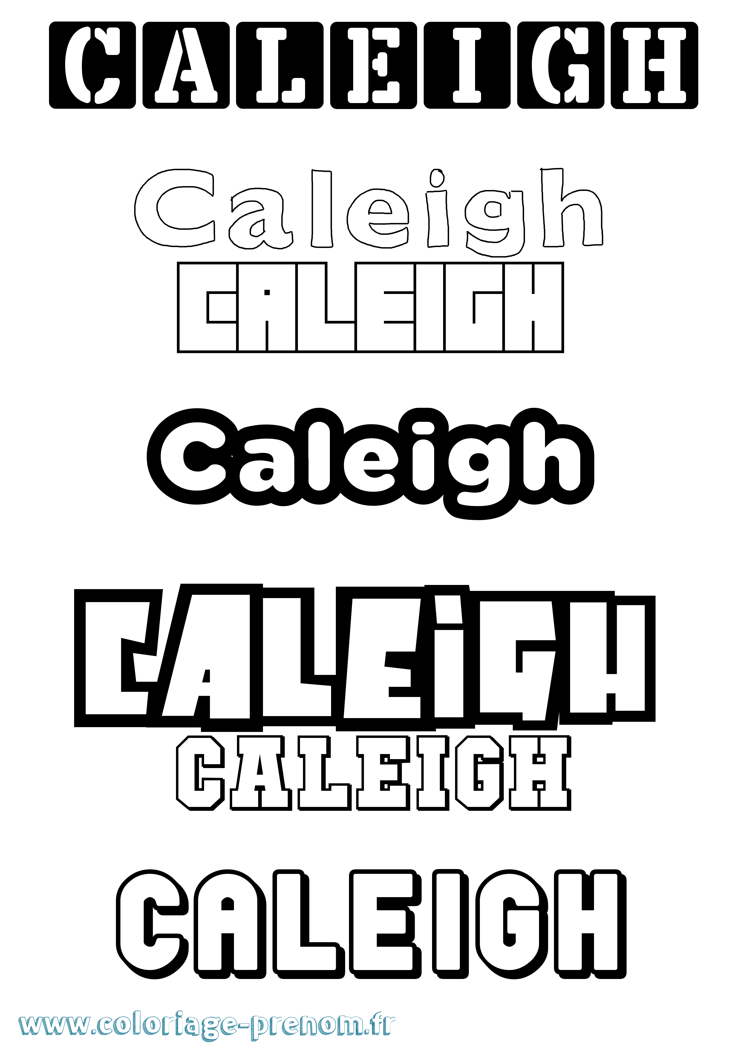 Coloriage Caleigh Simple Coloriage prénom Caleigh Simple