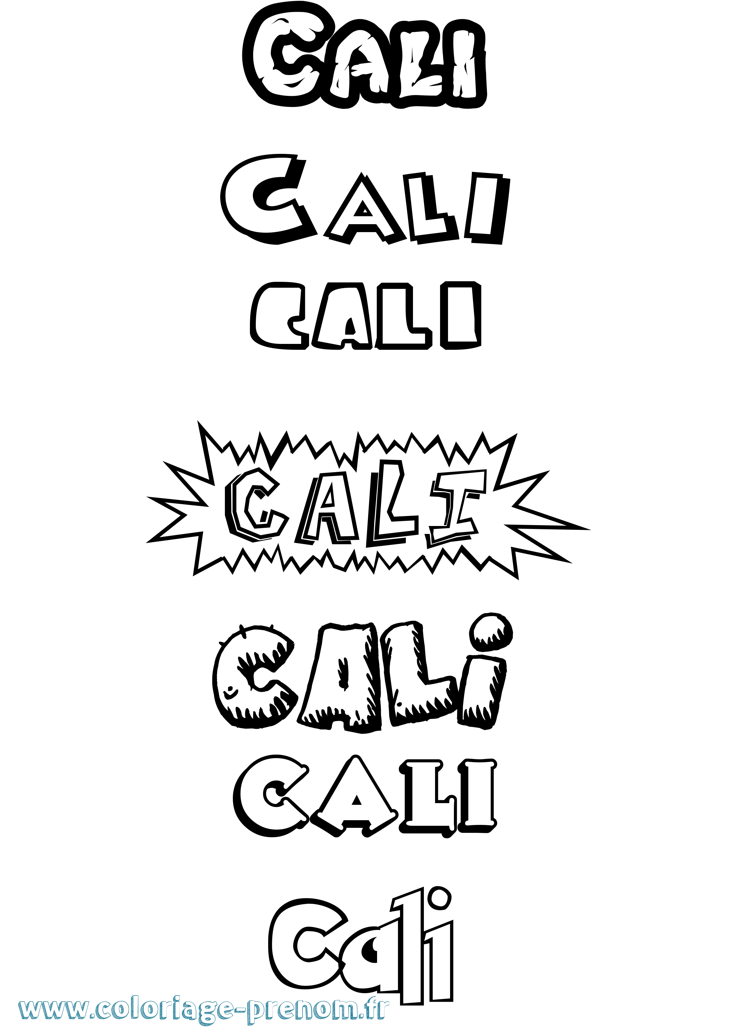 Coloriage Cali Dessin Animé Coloriage prénom Cali Dessin Animé