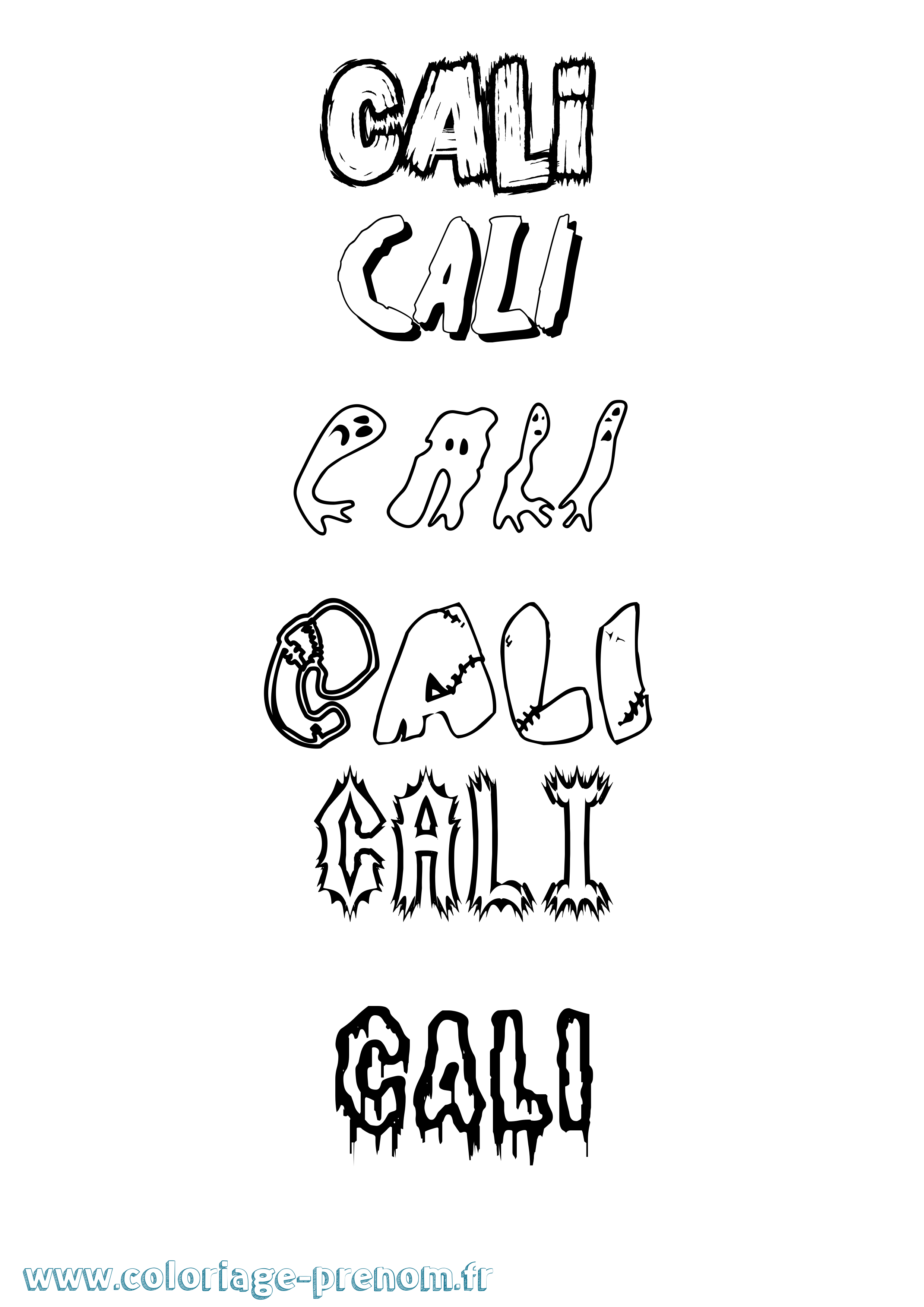 Coloriage Cali Frisson Coloriage prénom Cali Frisson