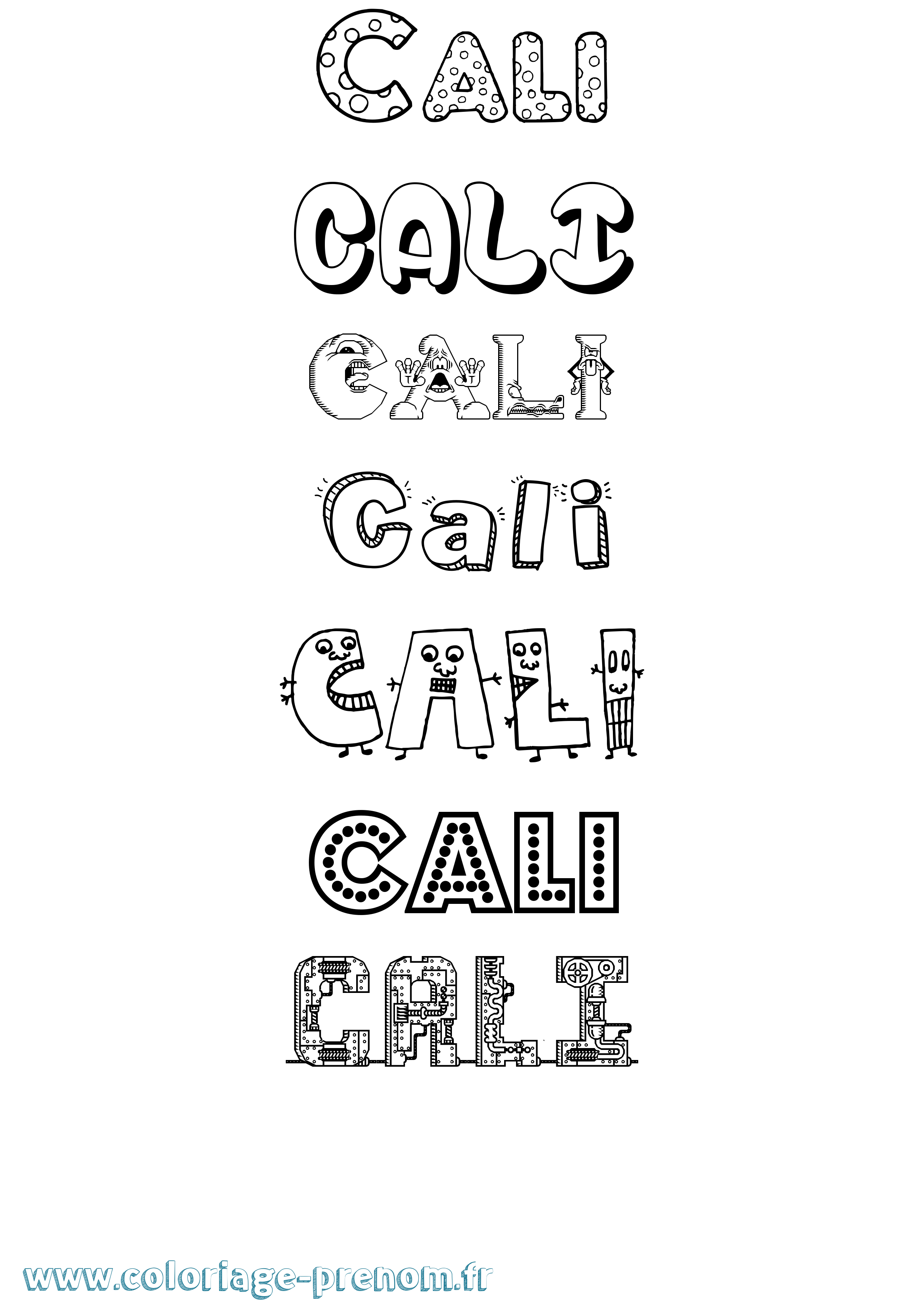 Coloriage Cali Fun Coloriage prénom Cali Fun
