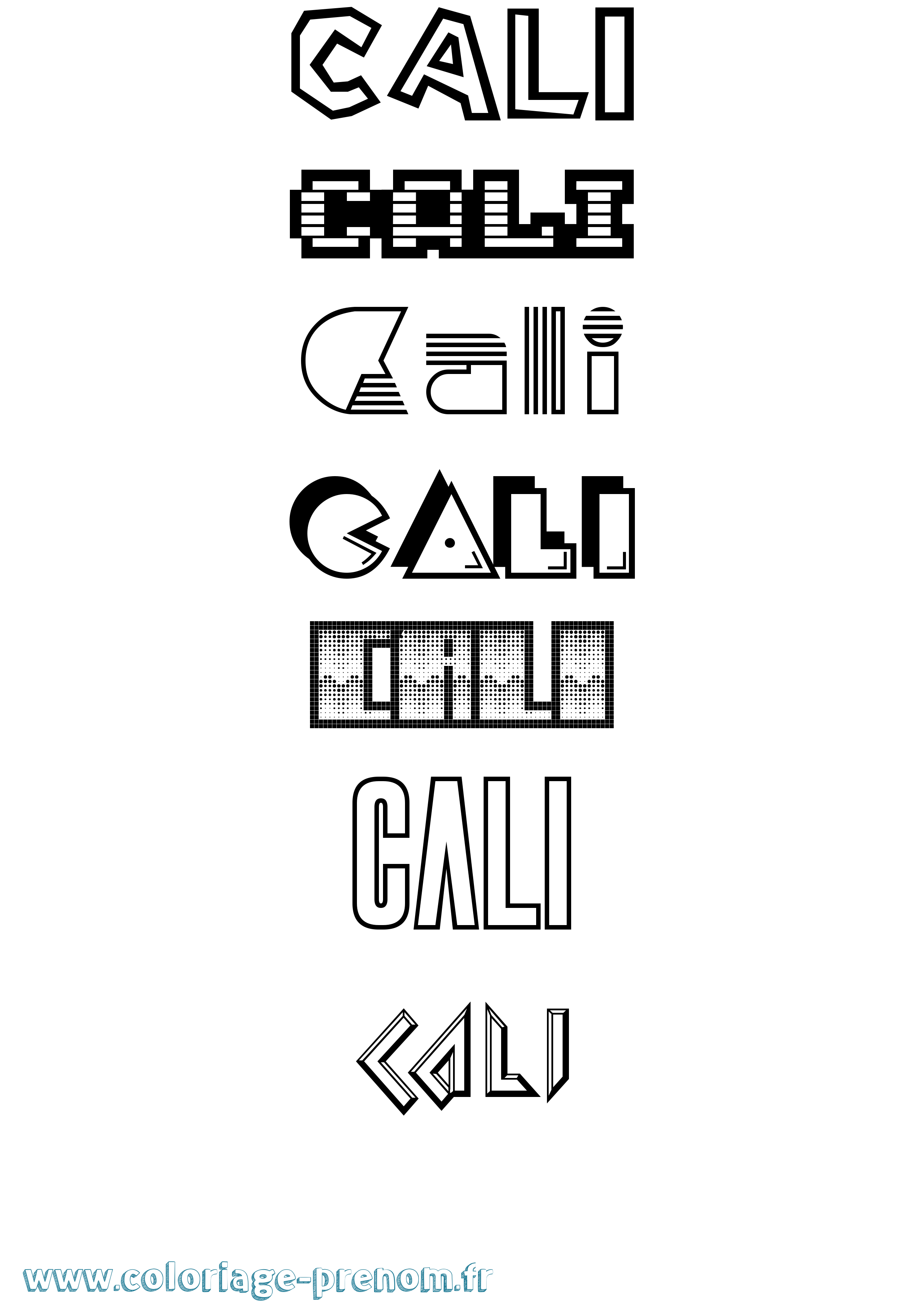 Coloriage Cali Jeux Vidéos Coloriage prénom Cali Jeux Vidéos