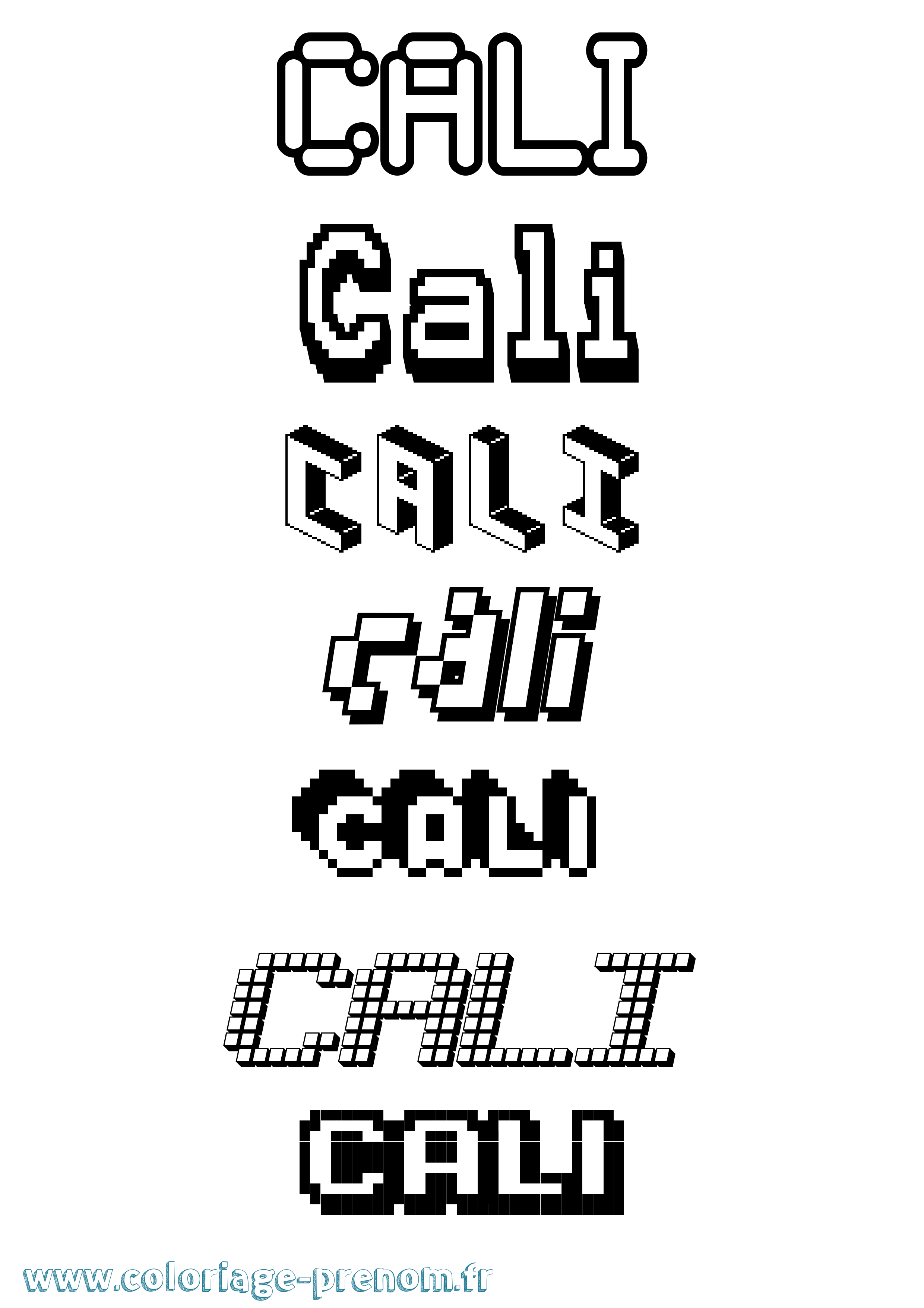 Coloriage Cali Pixel Coloriage prénom Cali Pixel