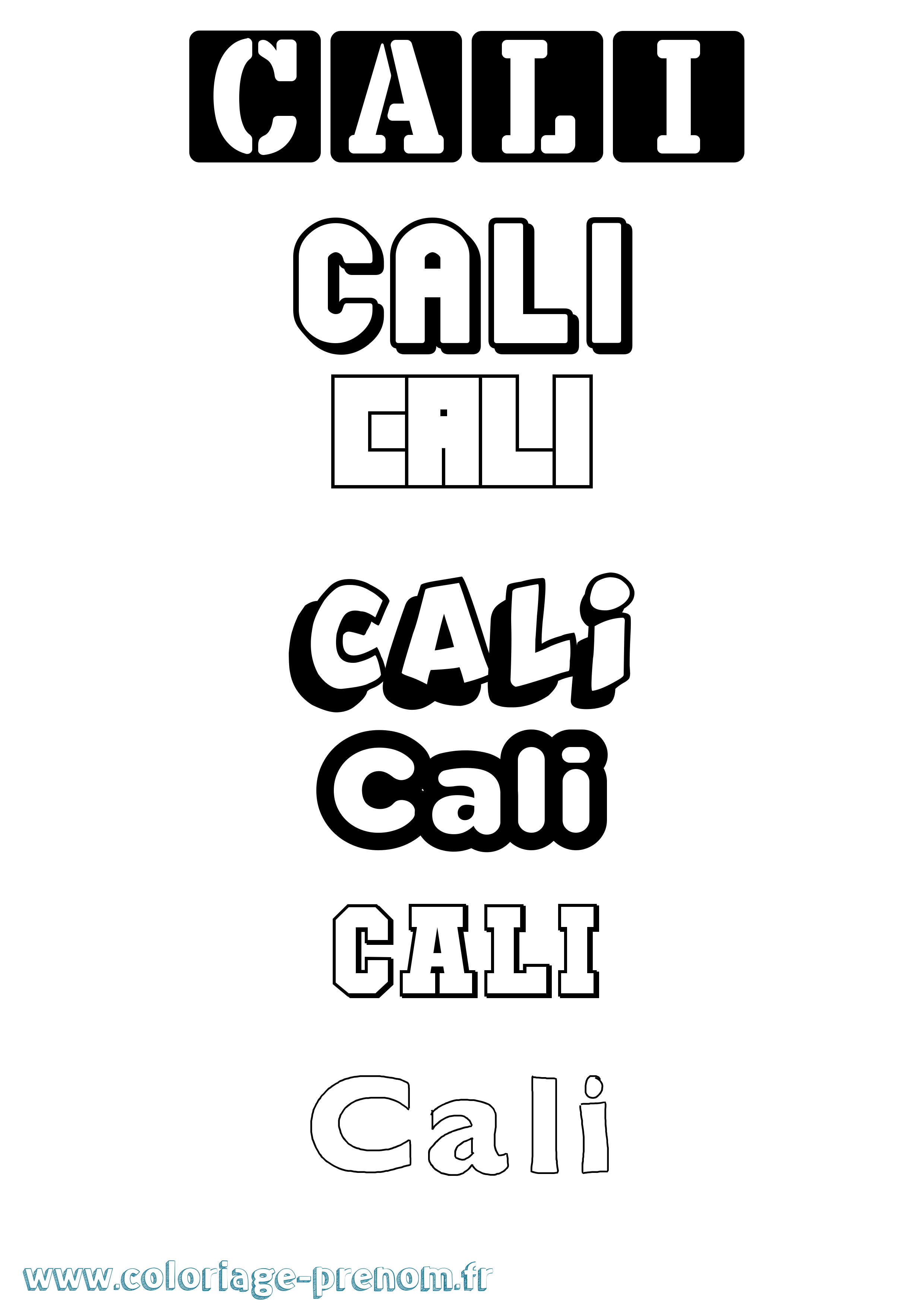 Coloriage Cali Simple Coloriage prénom Cali Simple