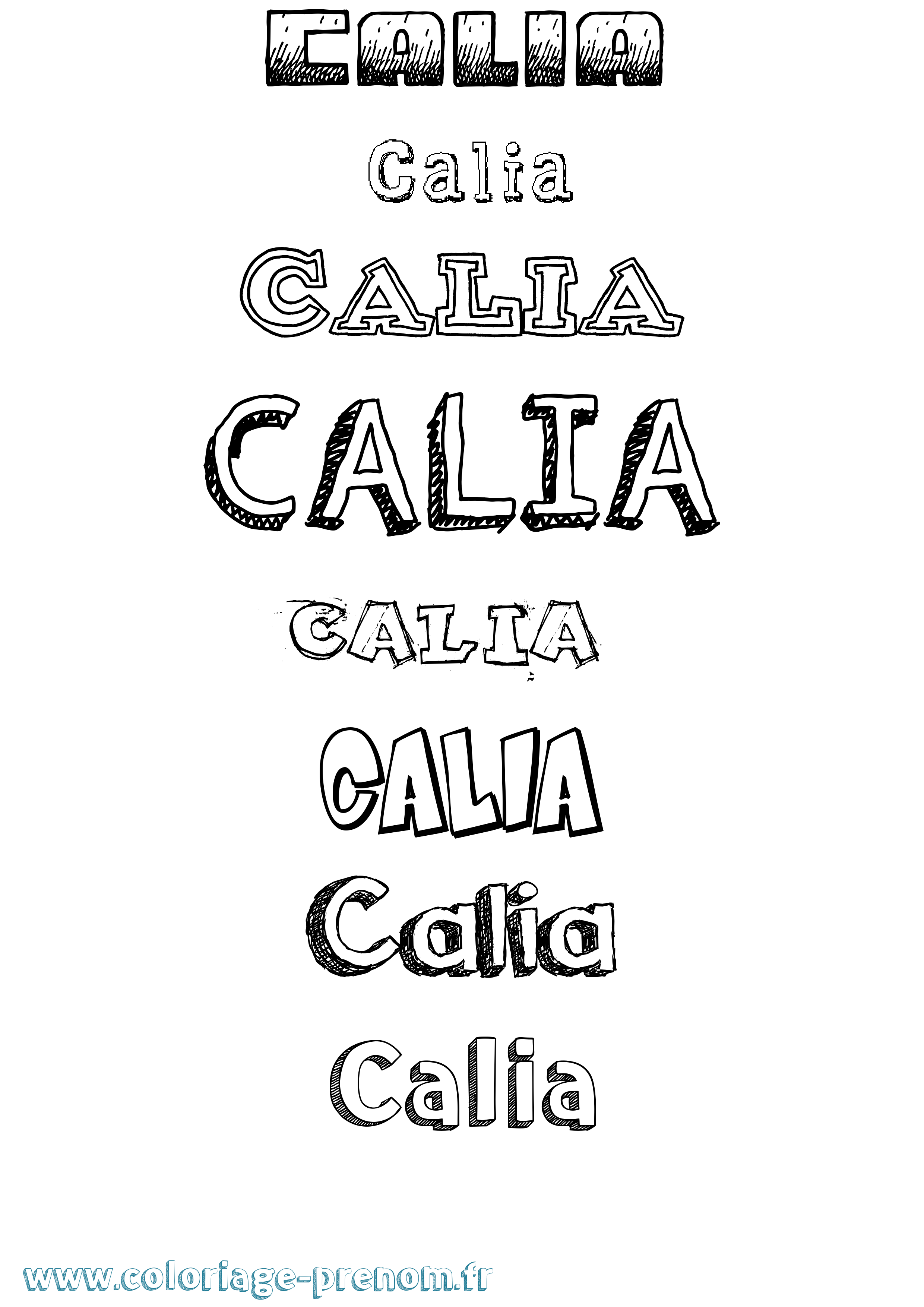Coloriage prénom Calia Dessiné