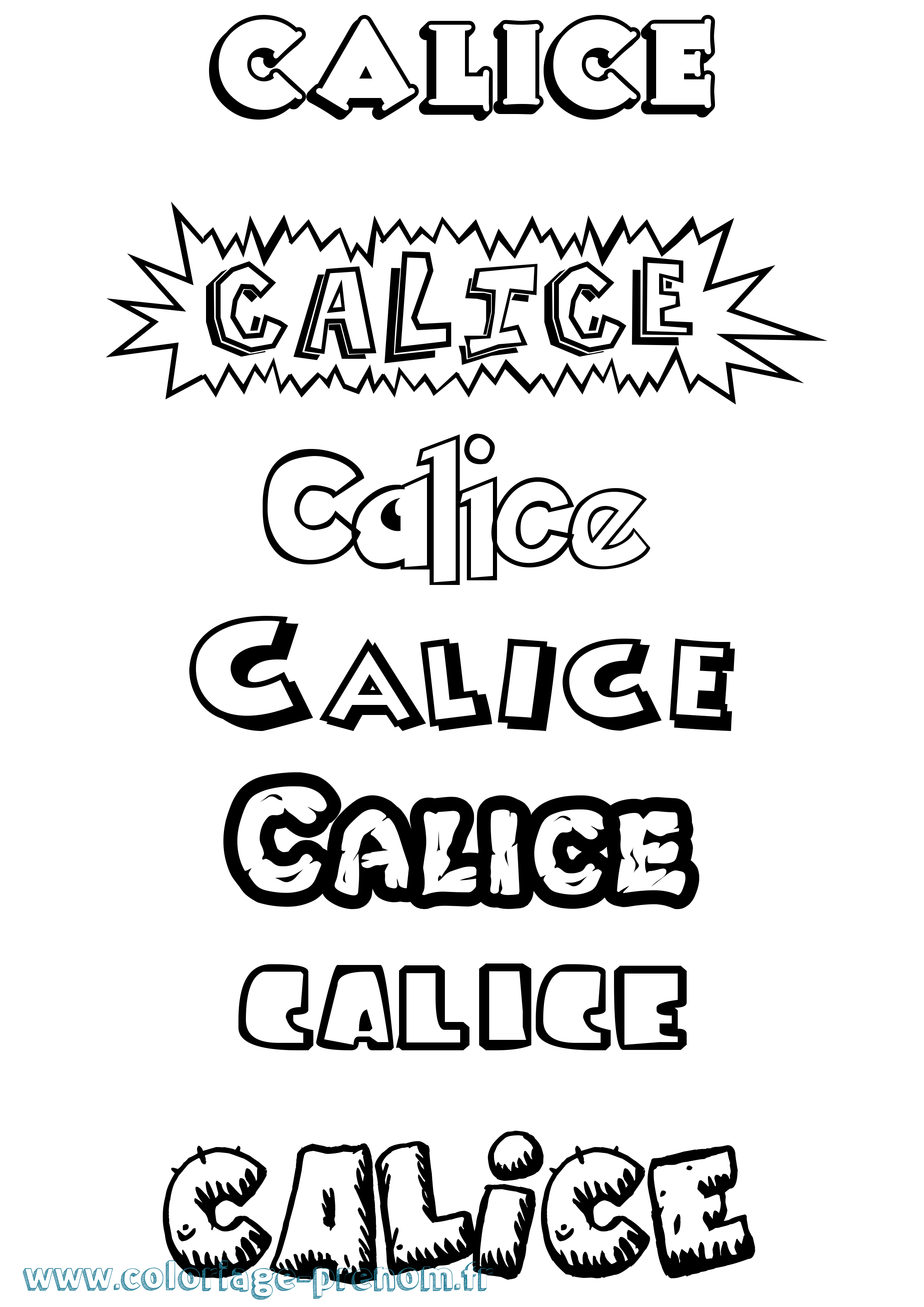 Coloriage Calice Dessin Animé Coloriage prénom Calice Dessin Animé