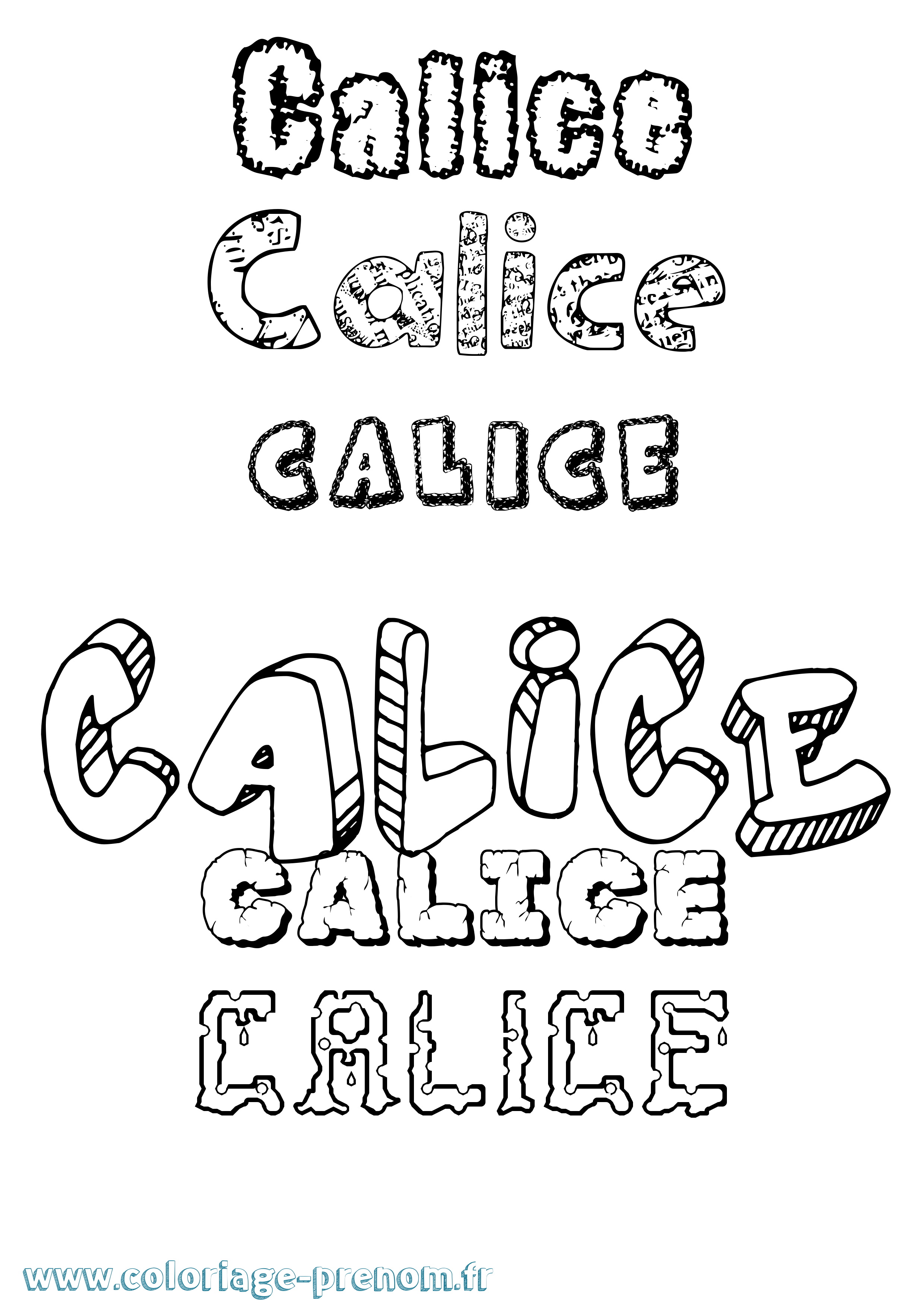 Coloriage Calice Destructuré Coloriage prénom Calice Destructuré