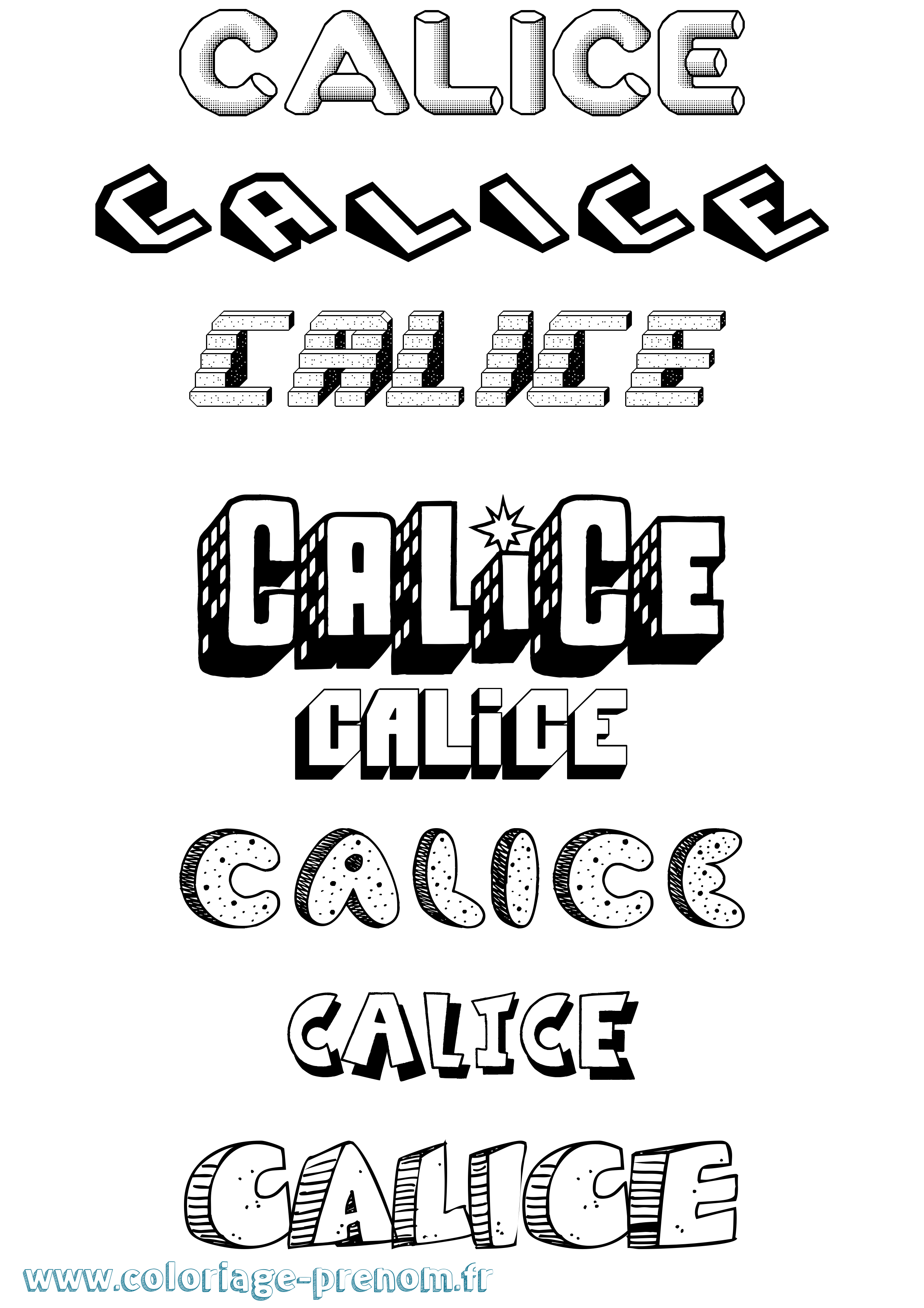 Coloriage Calice Effet 3D Coloriage prénom Calice Effet 3D