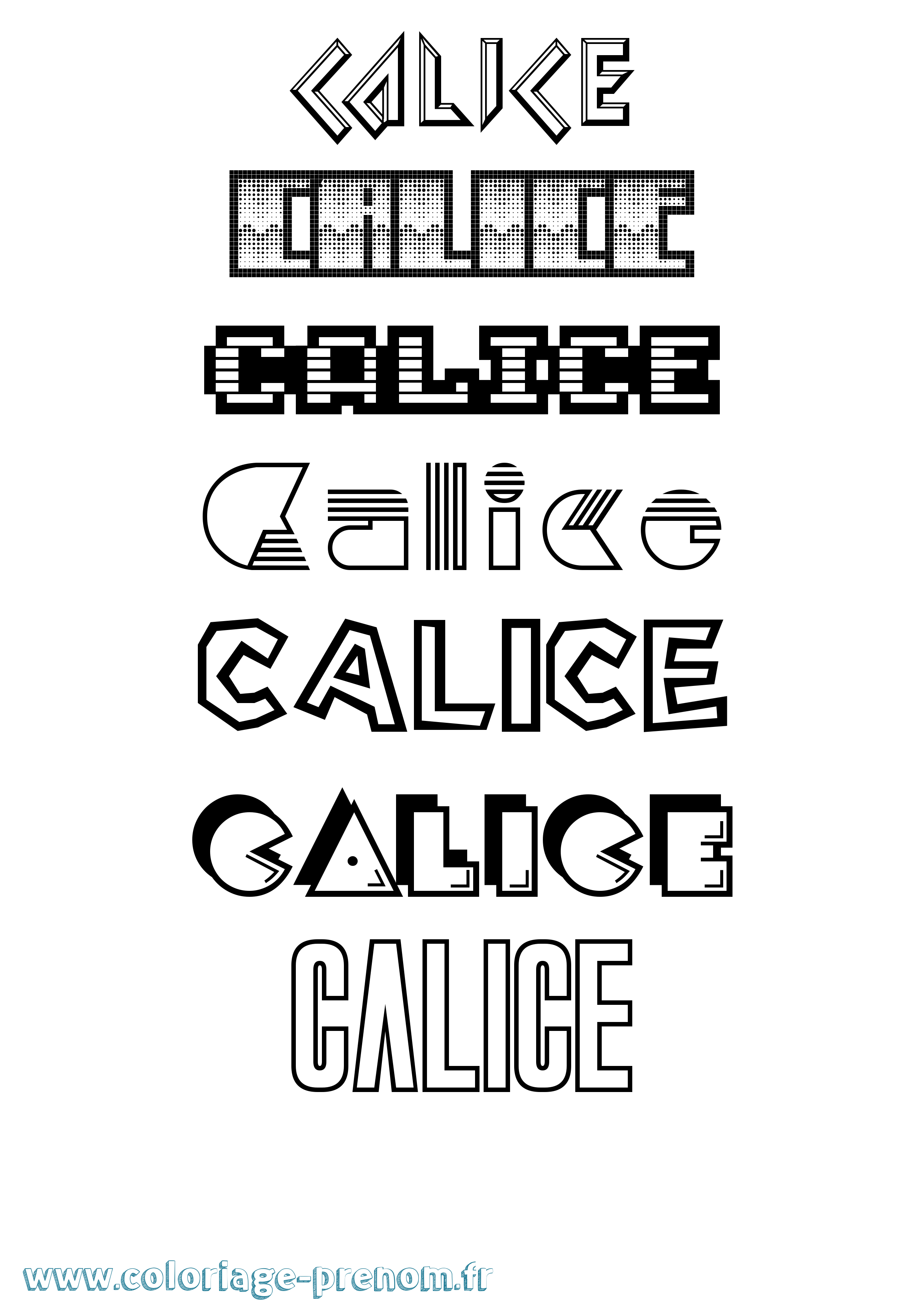 Coloriage Calice Jeux Vidéos Coloriage prénom Calice Jeux Vidéos