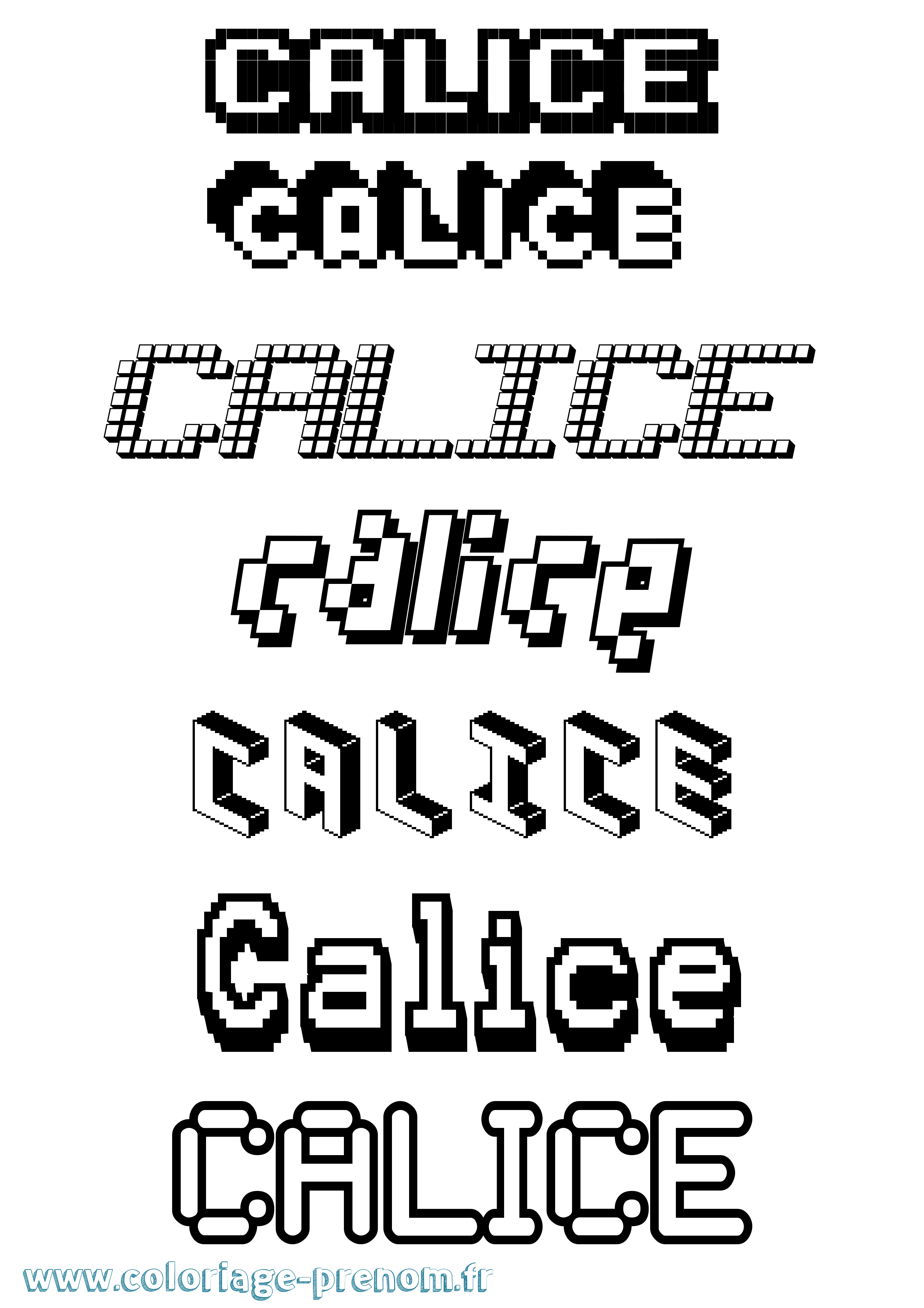 Coloriage Calice Pixel Coloriage prénom Calice Pixel