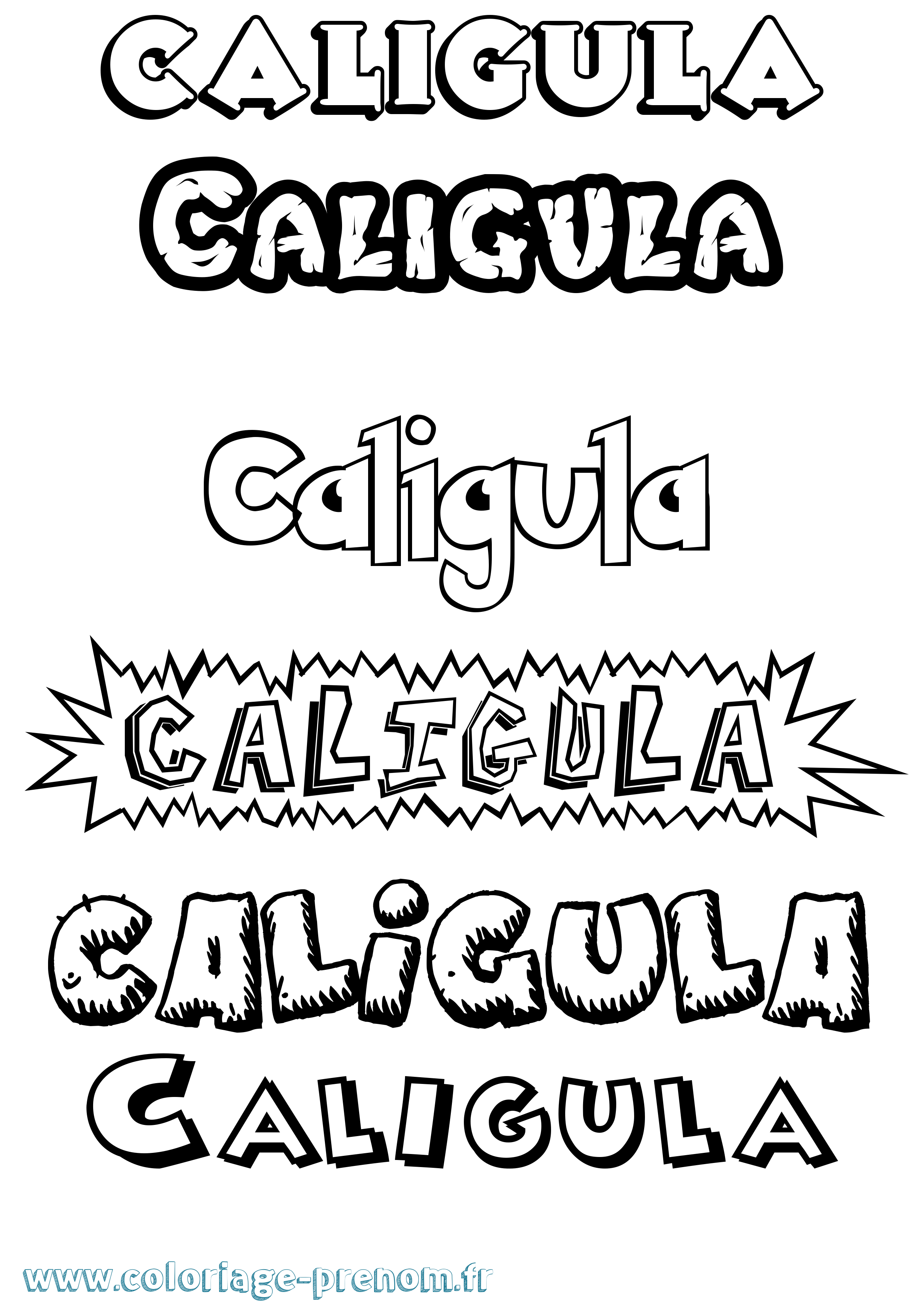 Coloriage prénom Caligula Dessin Animé