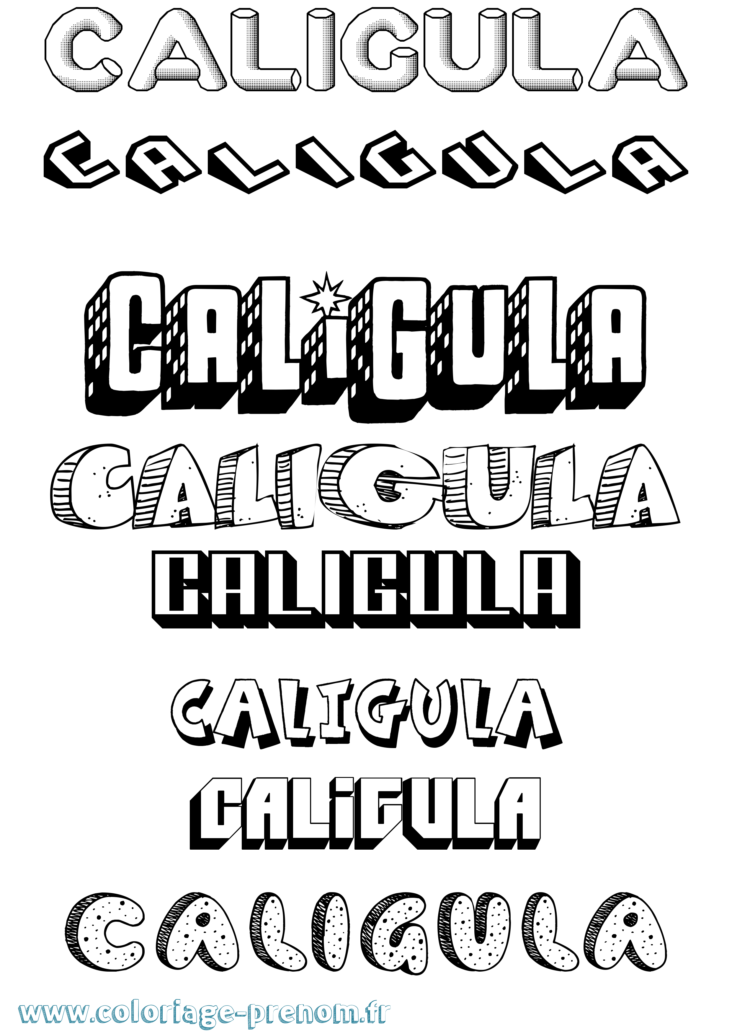Coloriage Caligula Effet 3D Coloriage prénom Caligula Effet 3D