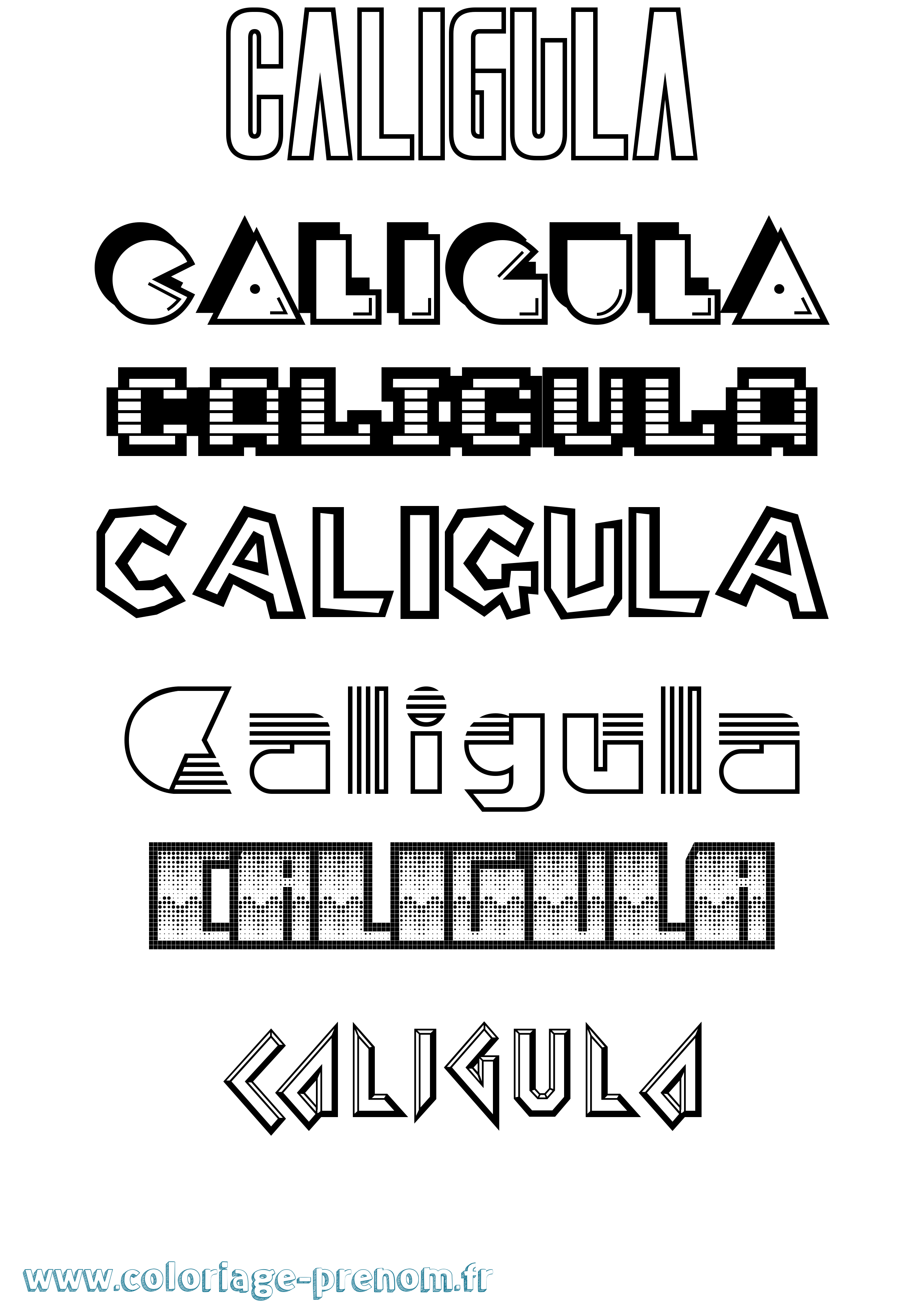 Coloriage Caligula Jeux Vidéos Coloriage prénom Caligula Jeux Vidéos