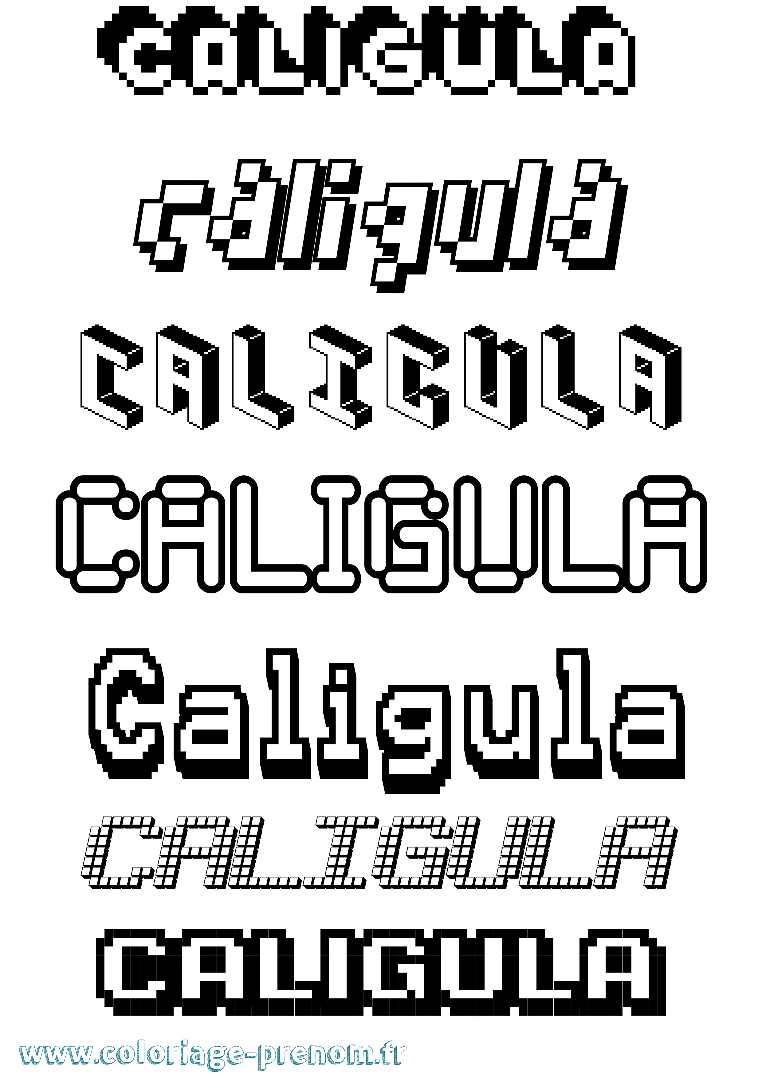 Coloriage Caligula Pixel Coloriage prénom Caligula Pixel