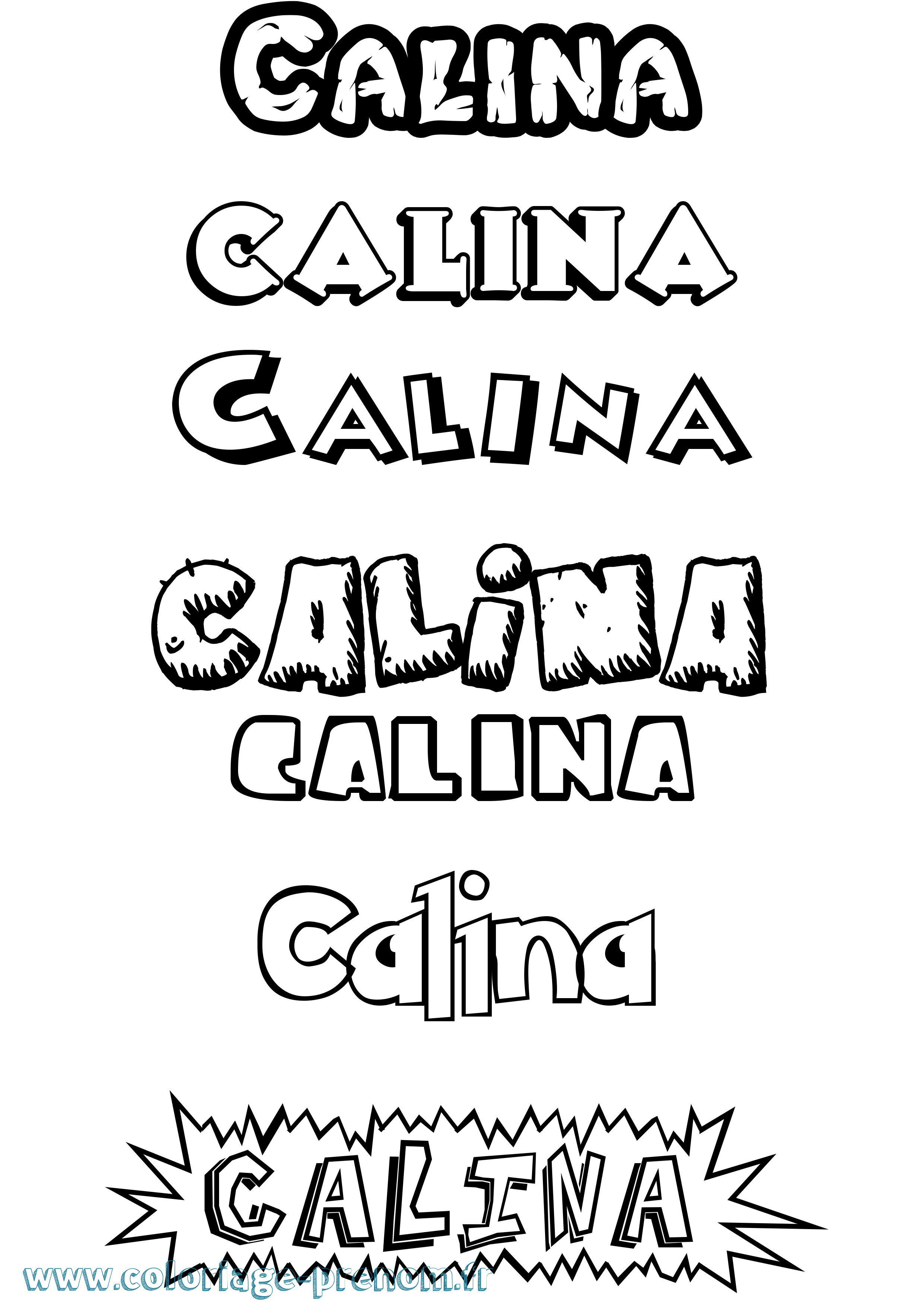 Coloriage Calina Dessin Animé Coloriage prénom Calina Dessin Animé