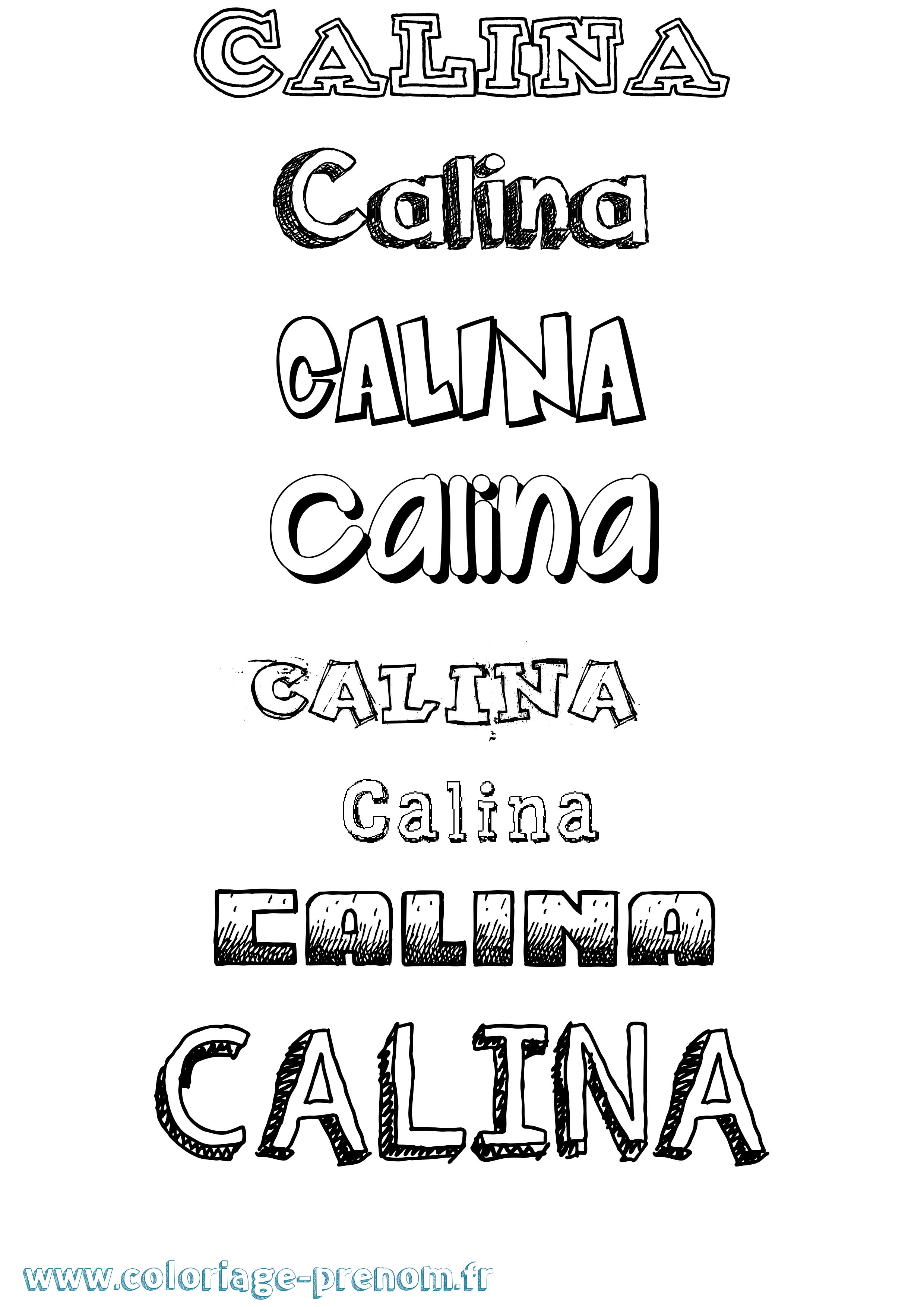Coloriage Calina Dessiné Coloriage prénom Calina Dessiné