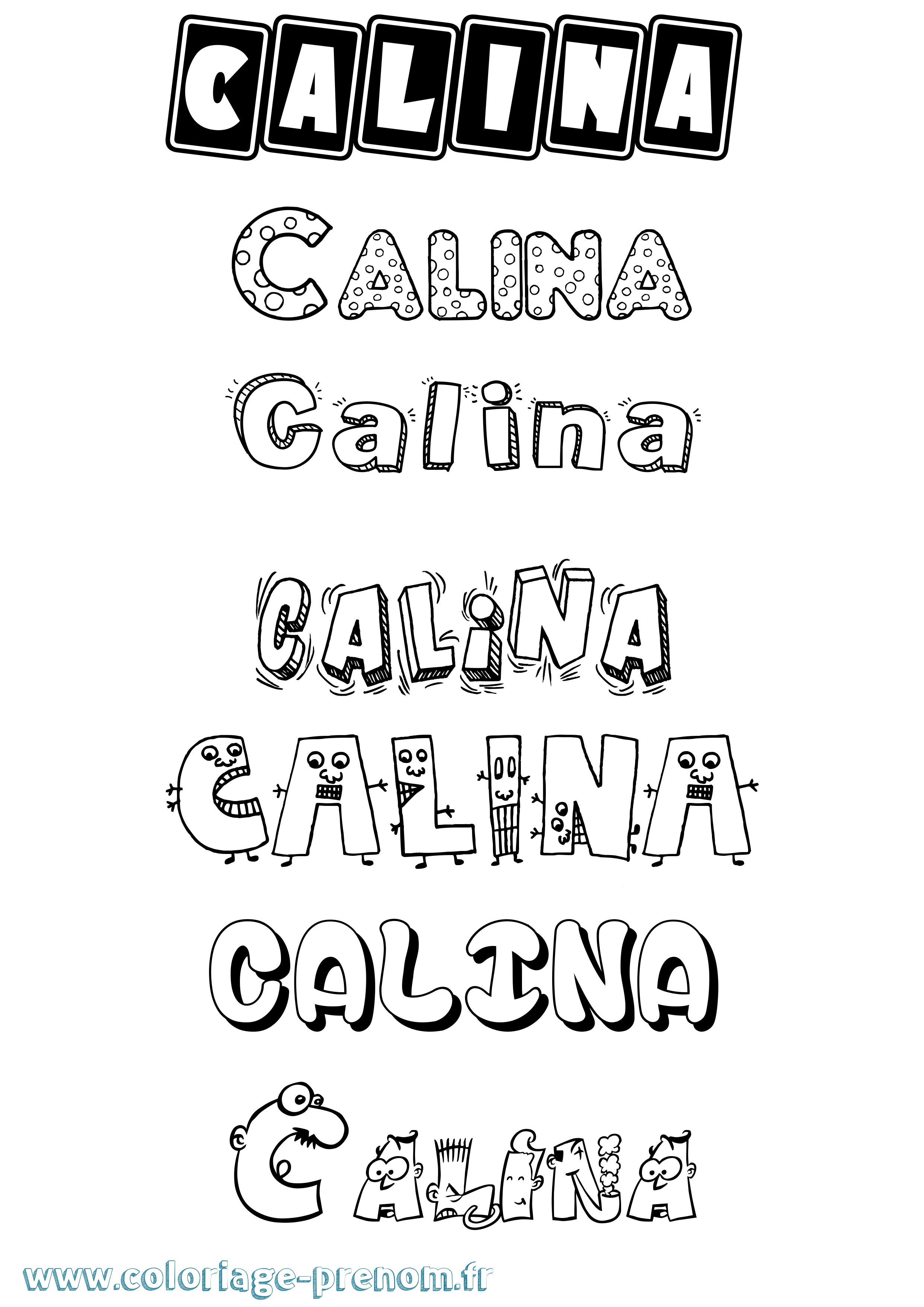 Coloriage Calina Fun Coloriage prénom Calina Fun
