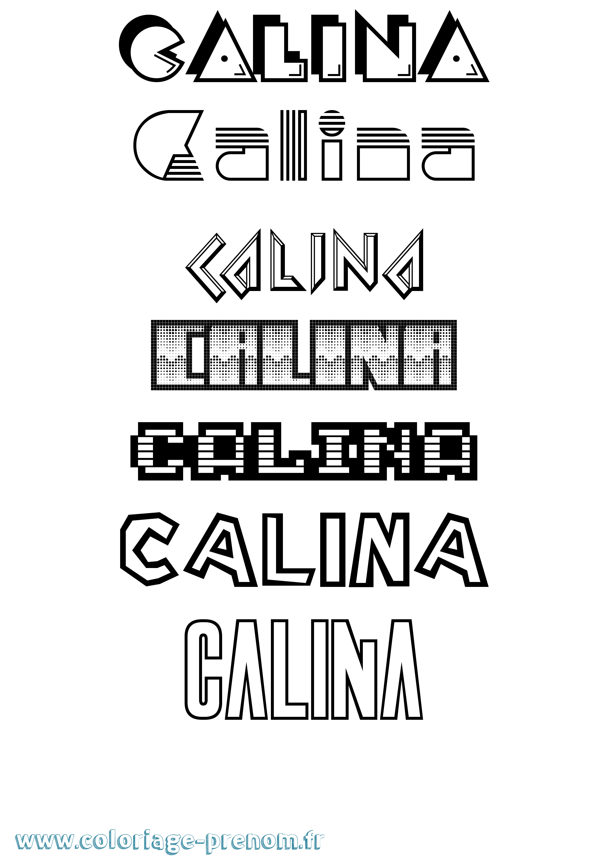 Coloriage Calina Jeux Vidéos Coloriage prénom Calina Jeux Vidéos
