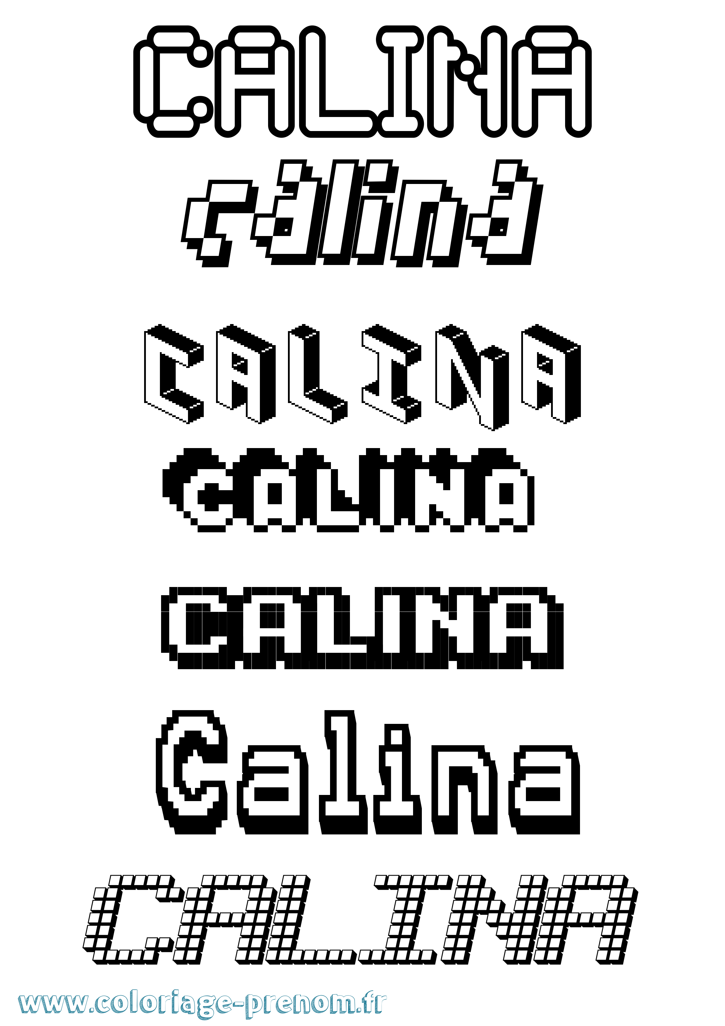 Coloriage Calina Pixel Coloriage prénom Calina Pixel