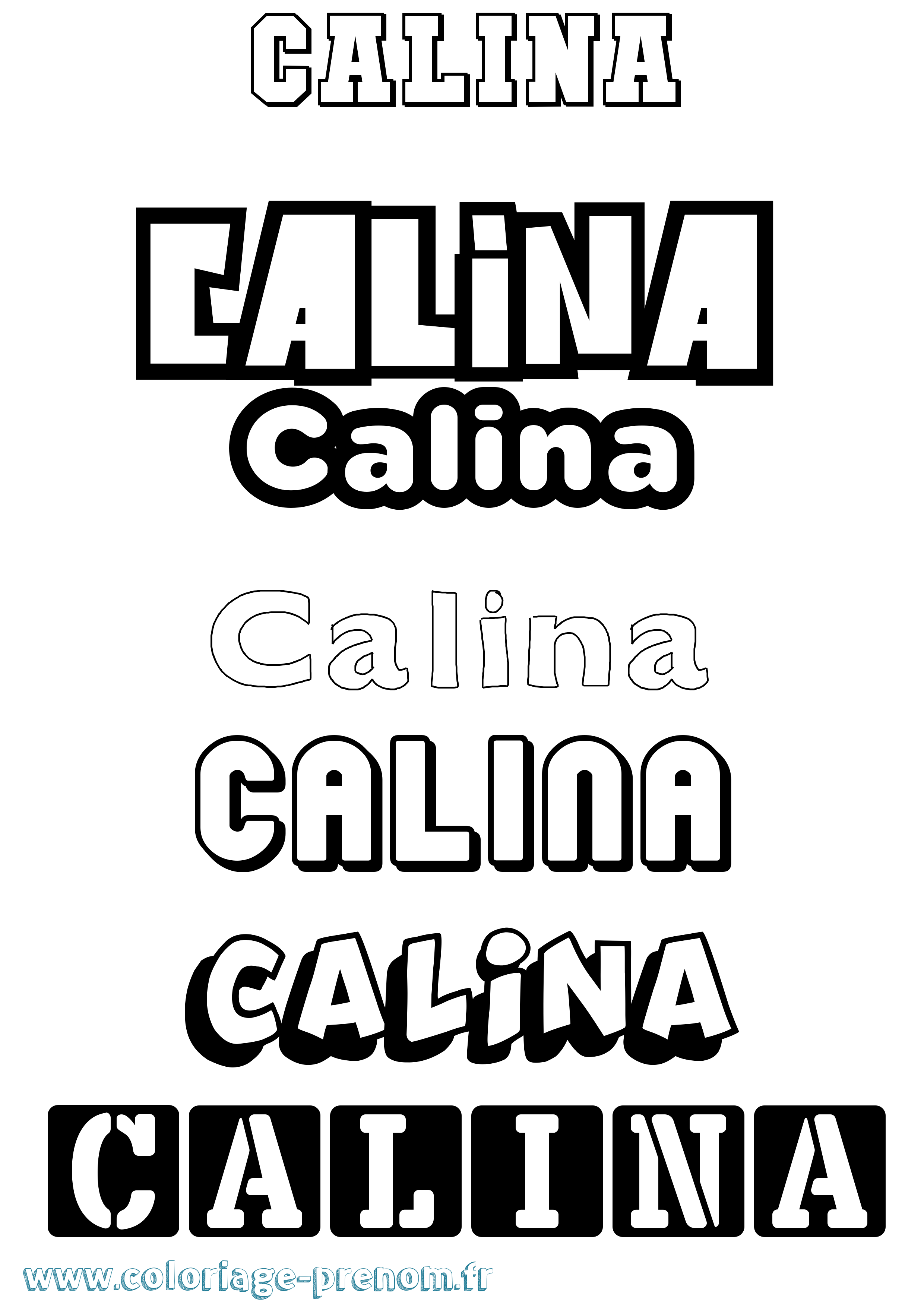 Coloriage Calina Simple Coloriage prénom Calina Simple