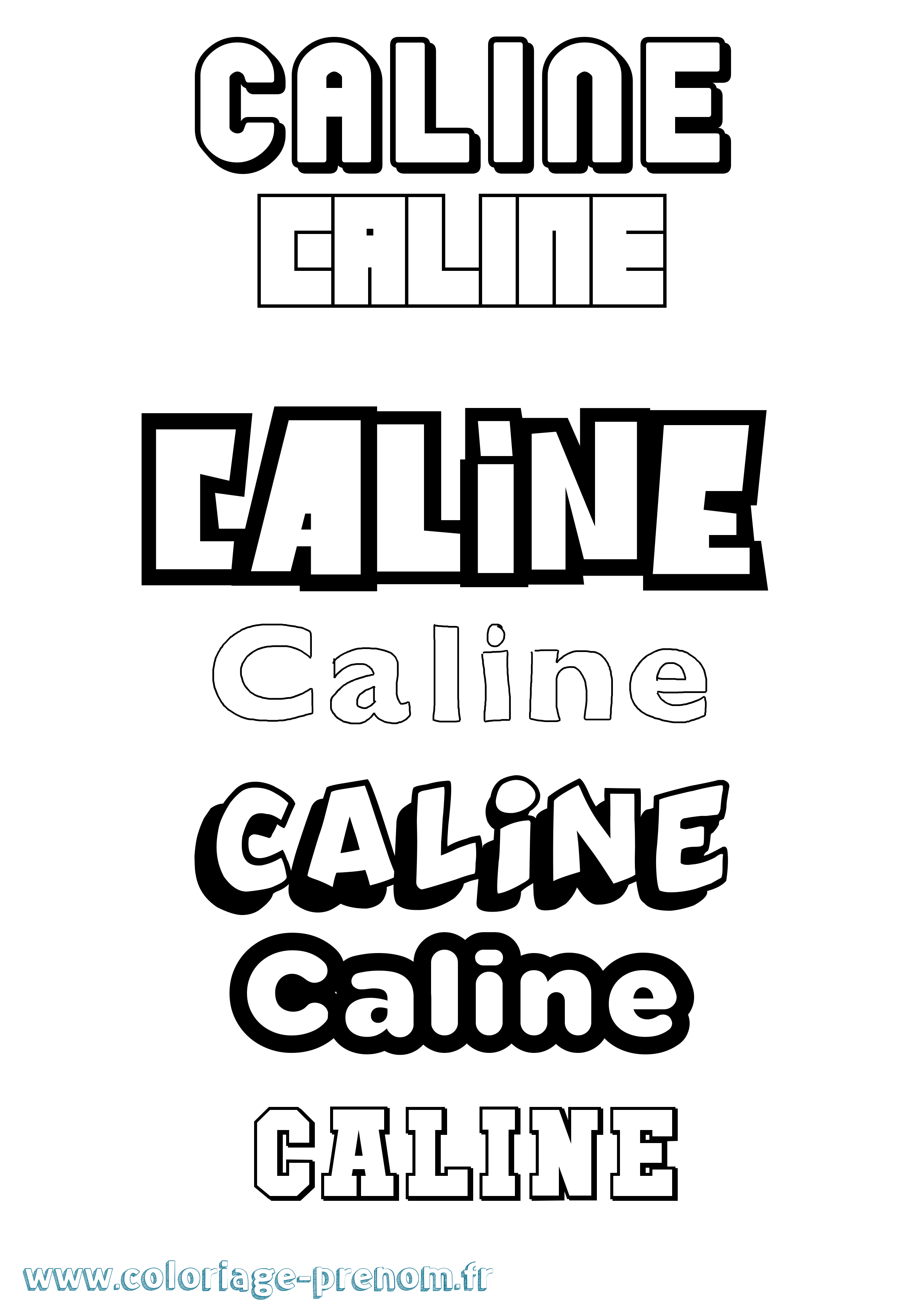 Coloriage prénom Caline Simple