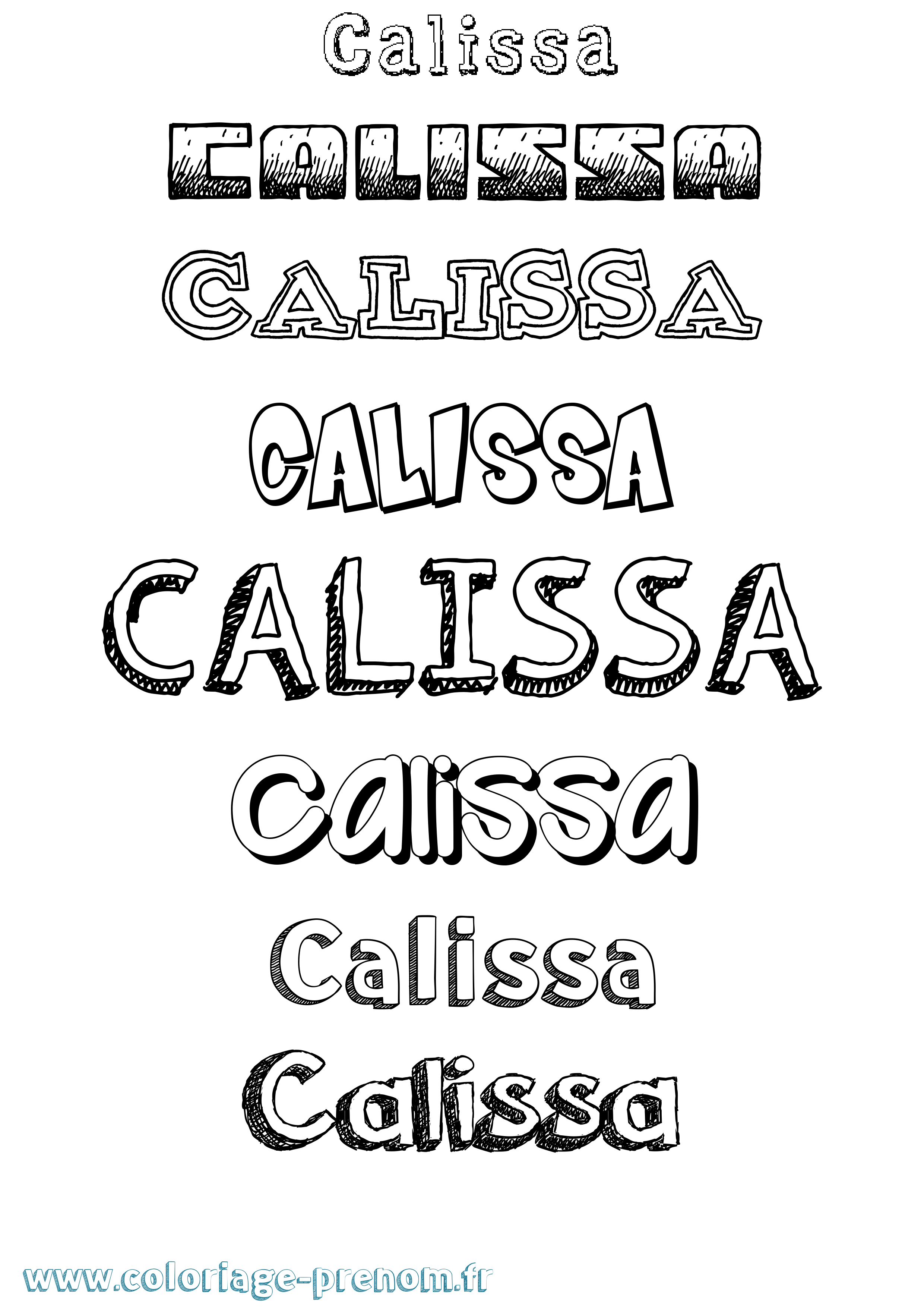 Coloriage prénom Calissa Dessiné