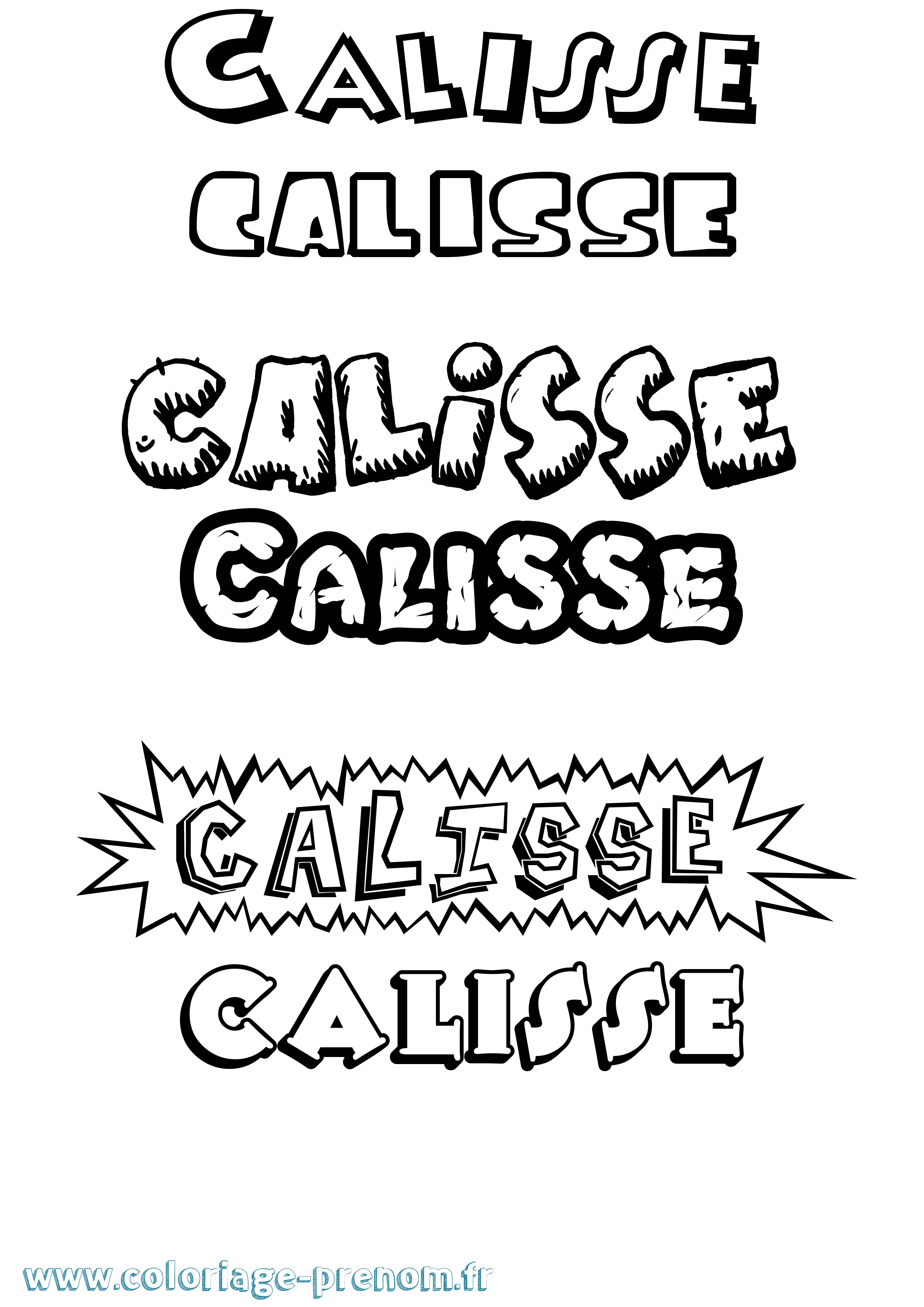 Coloriage Calisse Dessin Animé Coloriage prénom Calisse Dessin Animé