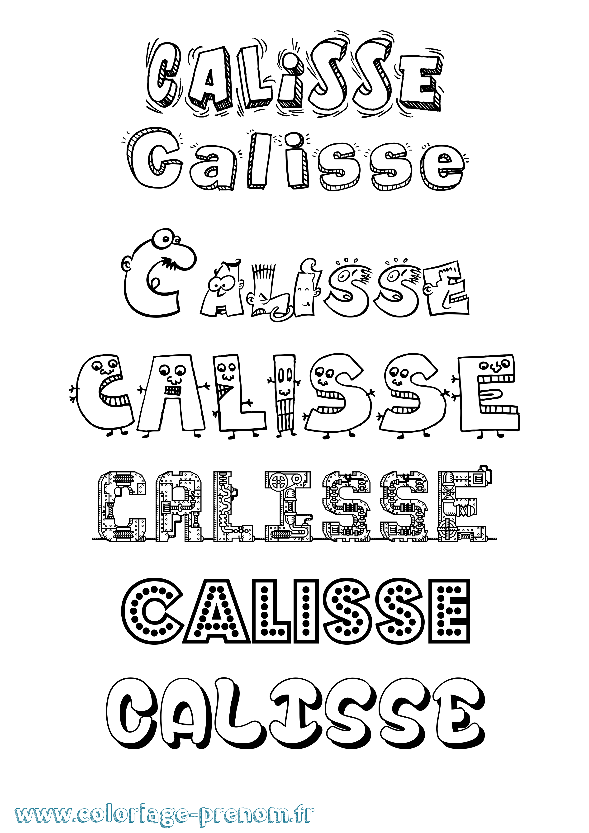 Coloriage Calisse Fun Coloriage prénom Calisse Fun