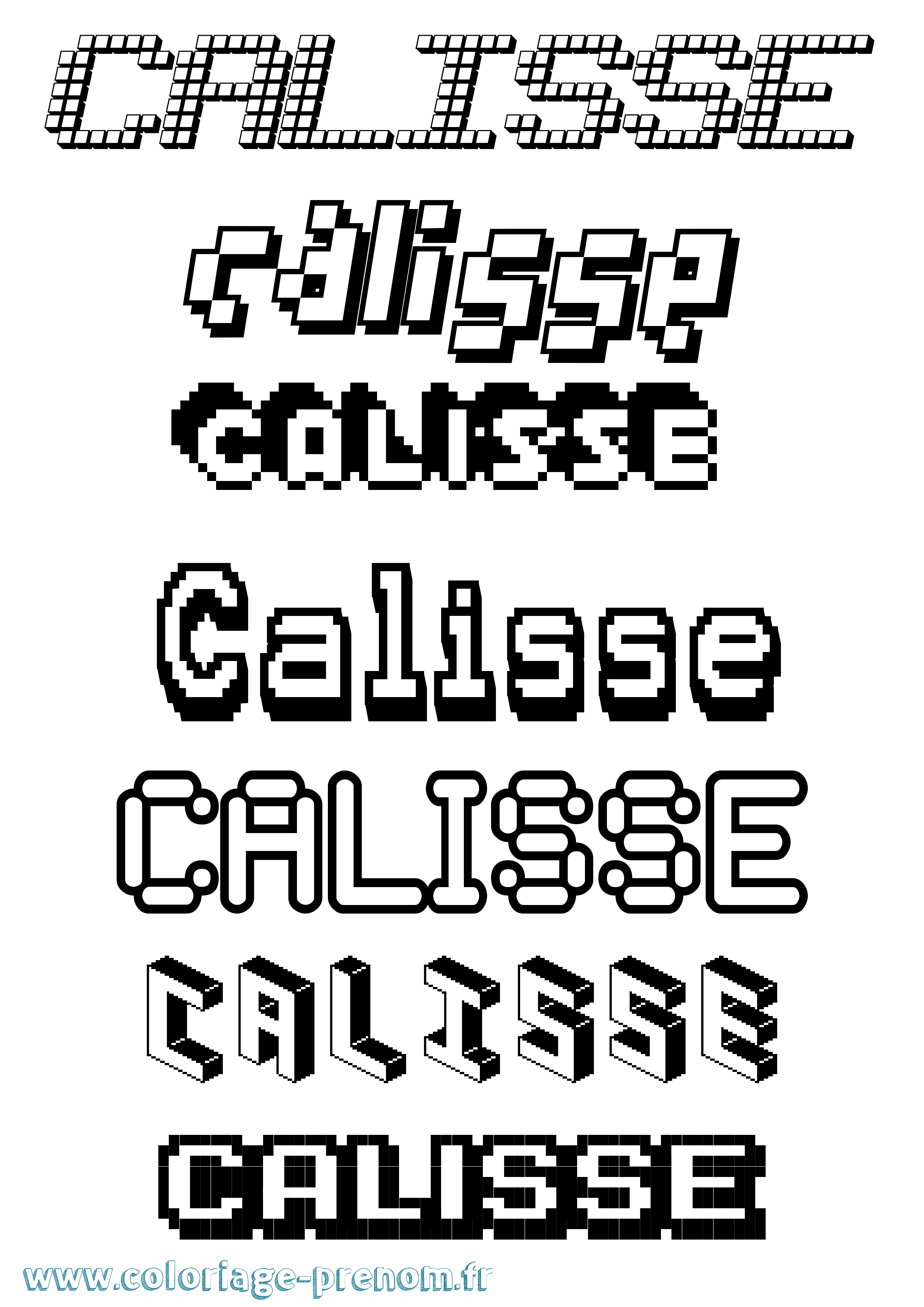 Coloriage Calisse Pixel Coloriage prénom Calisse Pixel
