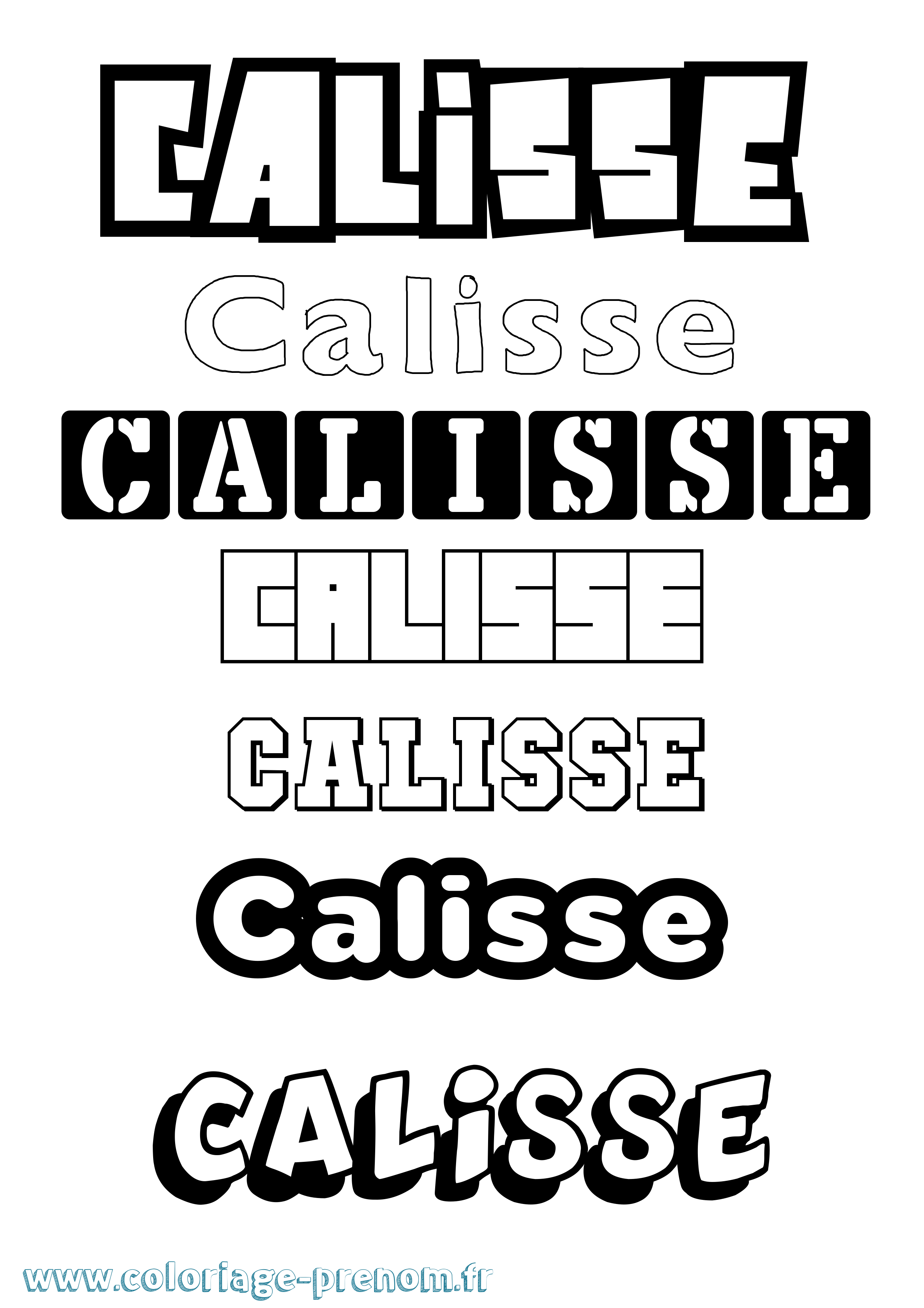 Coloriage Calisse Simple Coloriage prénom Calisse Simple