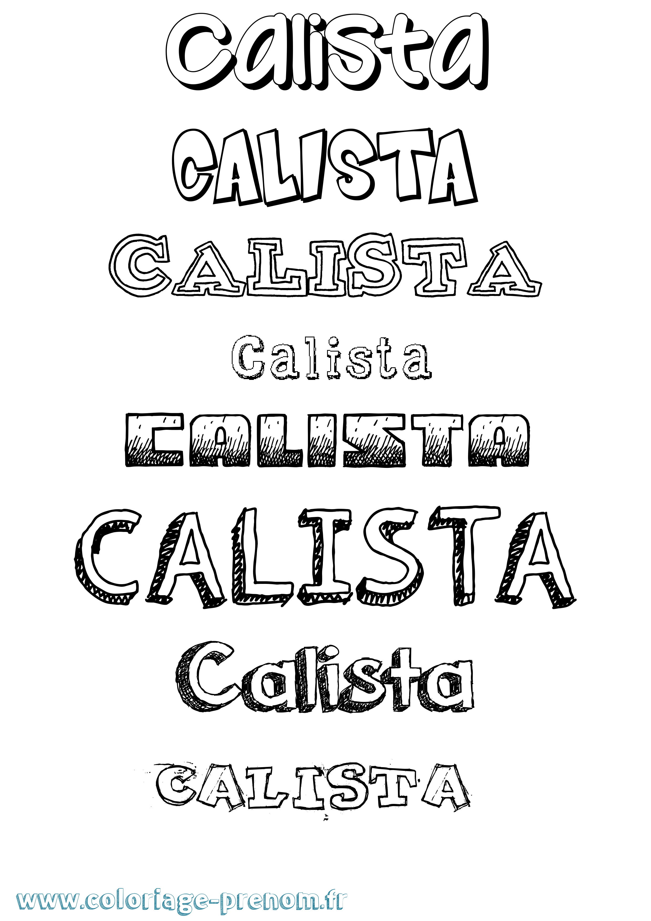 Coloriage prénom Calista Dessiné