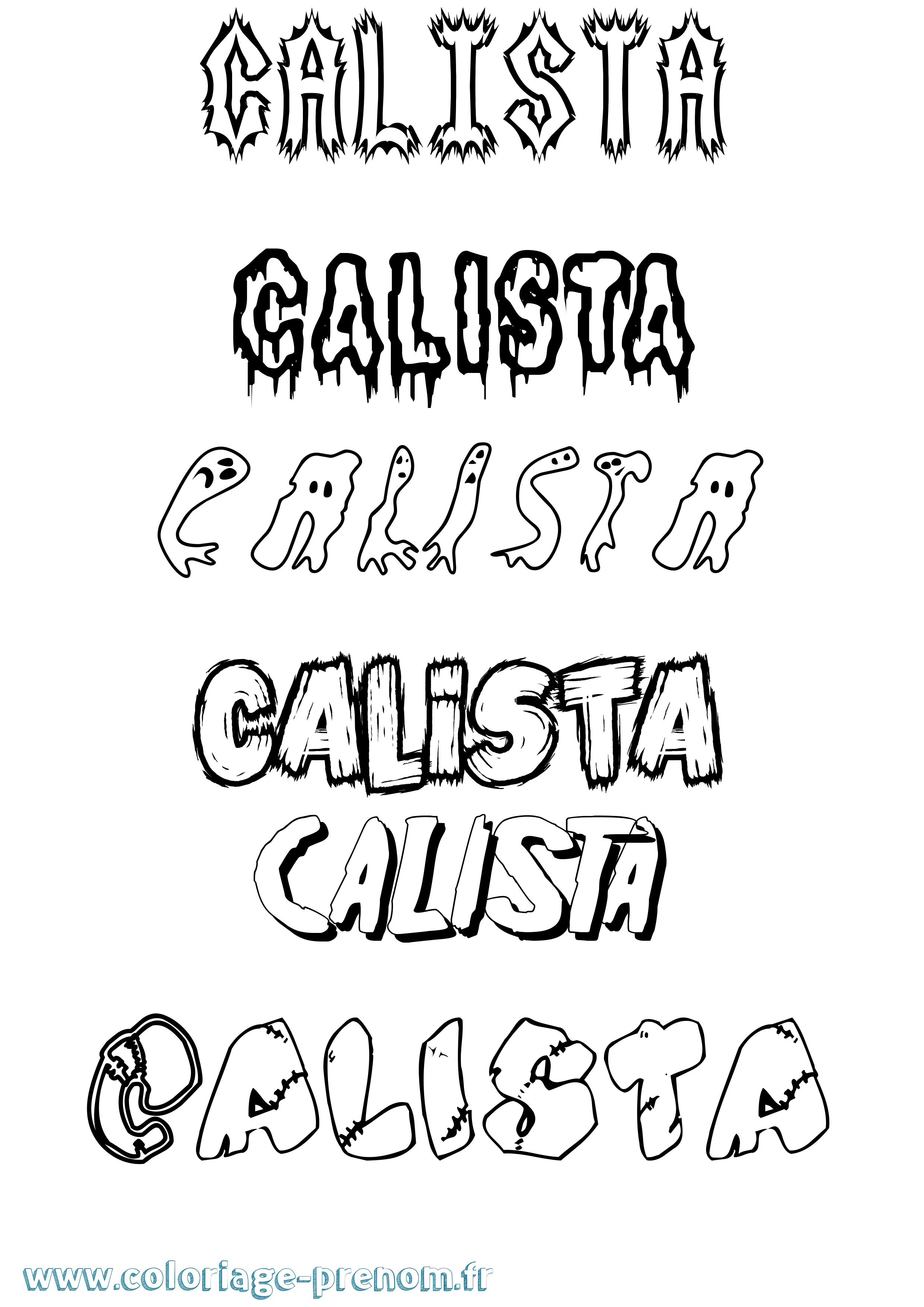 Coloriage prénom Calista Frisson