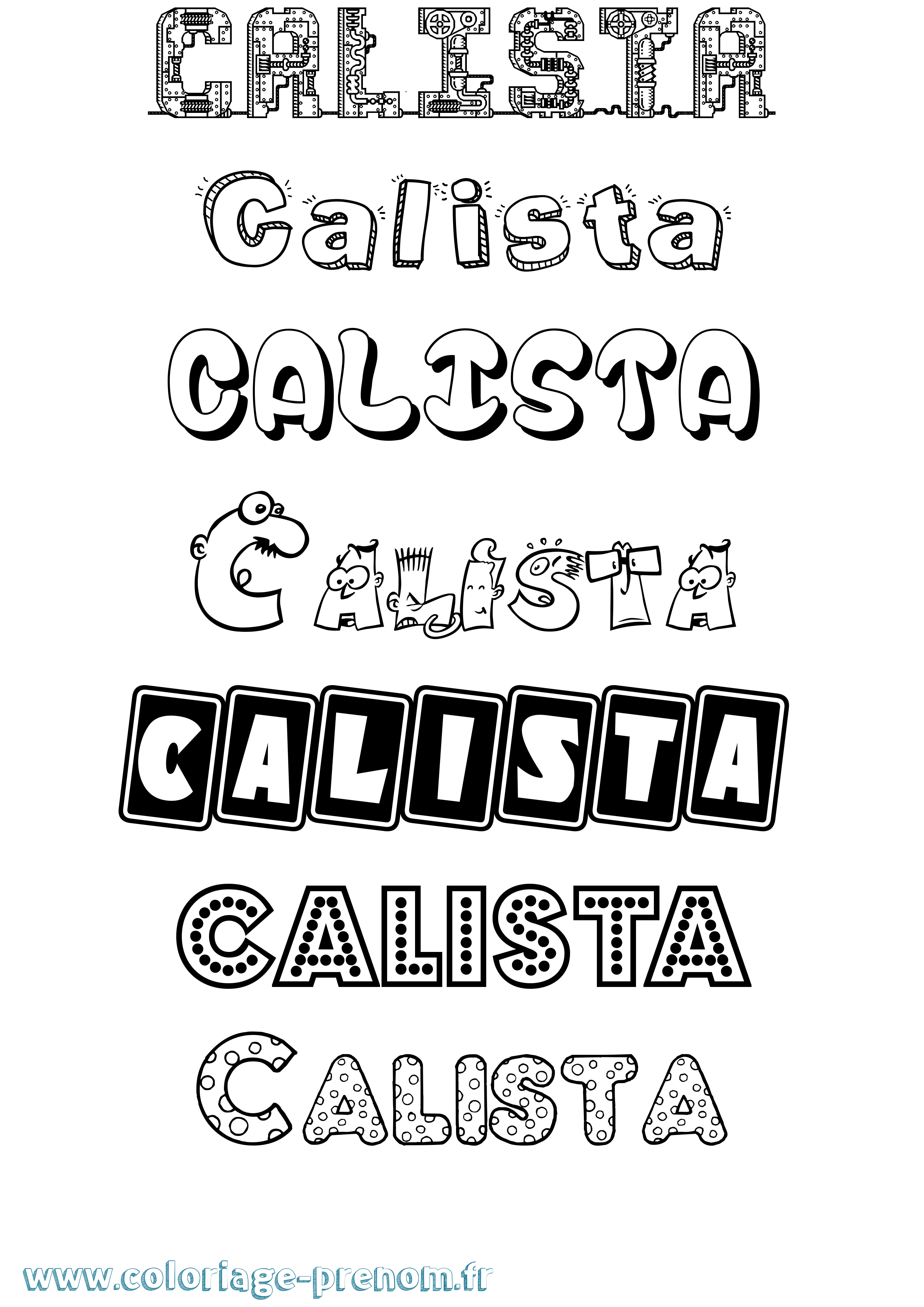 Coloriage prénom Calista Fun