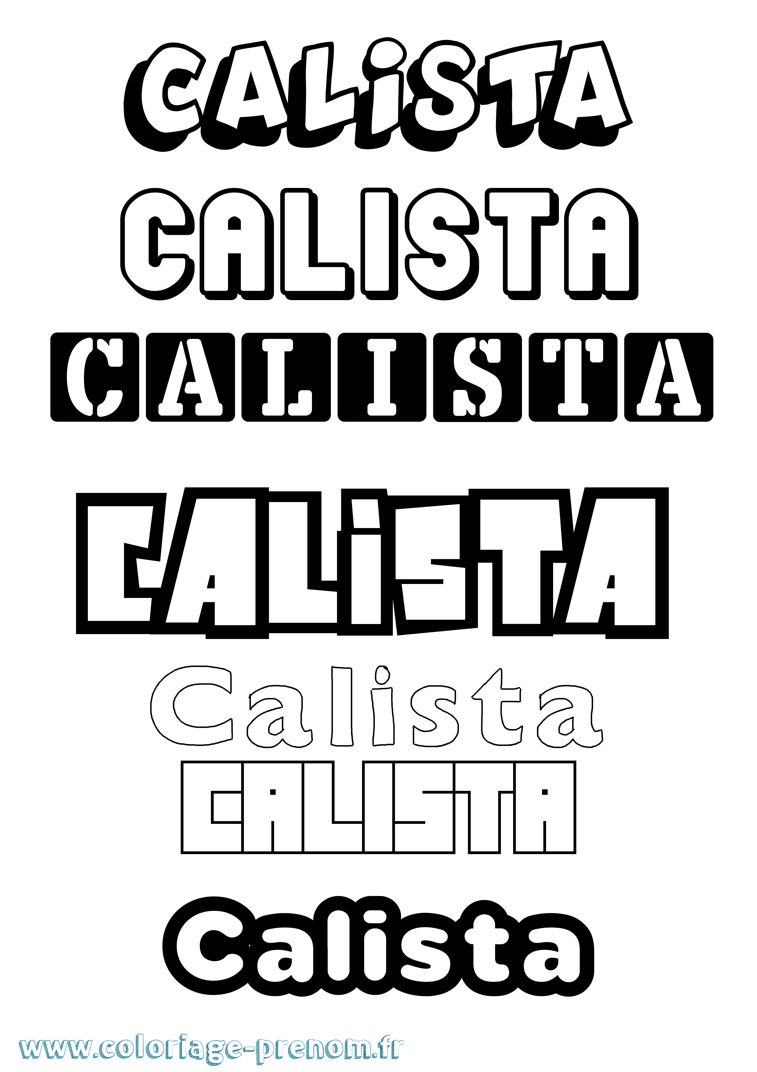 Coloriage prénom Calista Simple