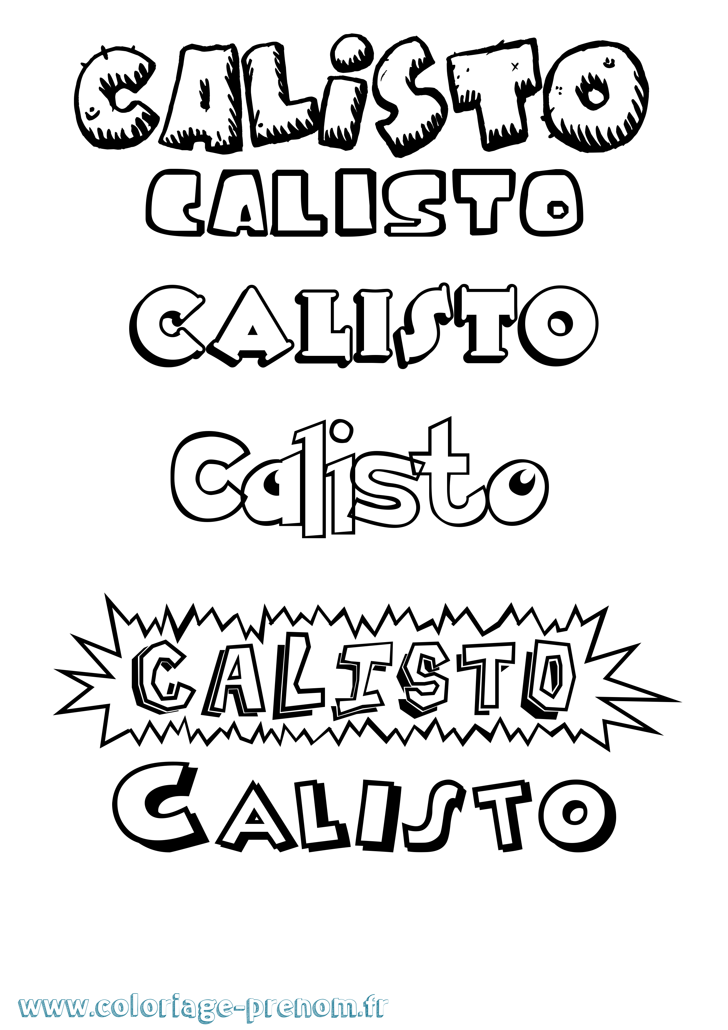 Coloriage Calisto Dessin Animé Coloriage prénom Calisto Dessin Animé