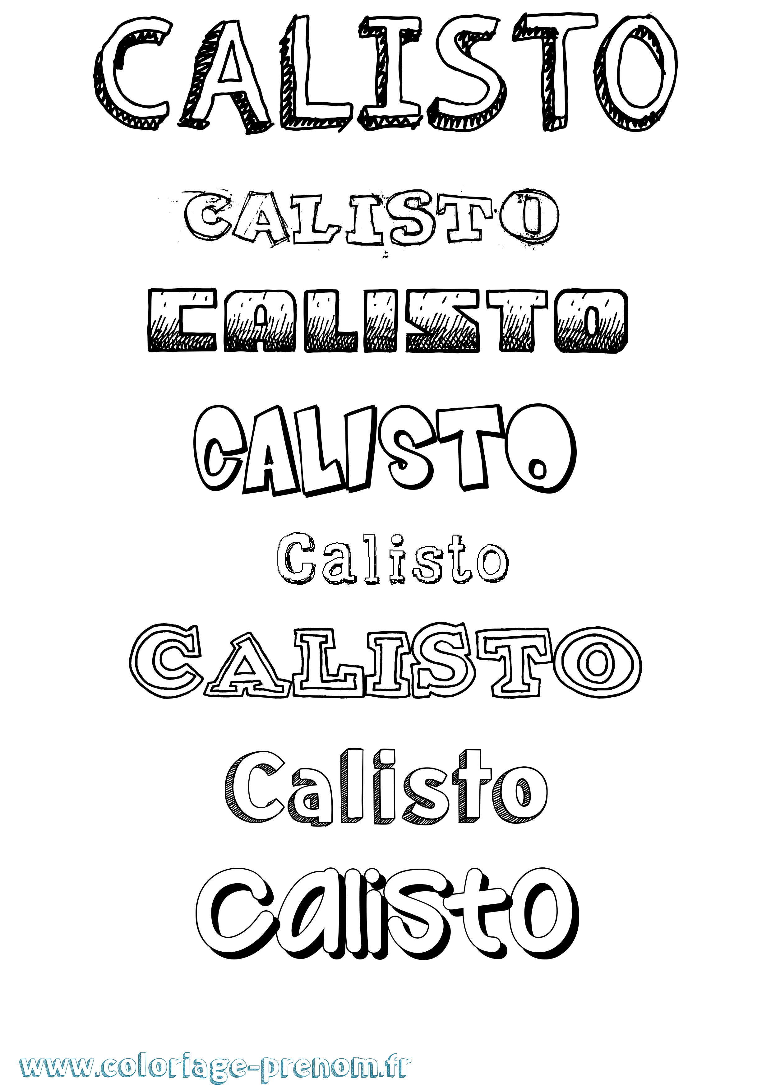 Coloriage prénom Calisto Dessiné