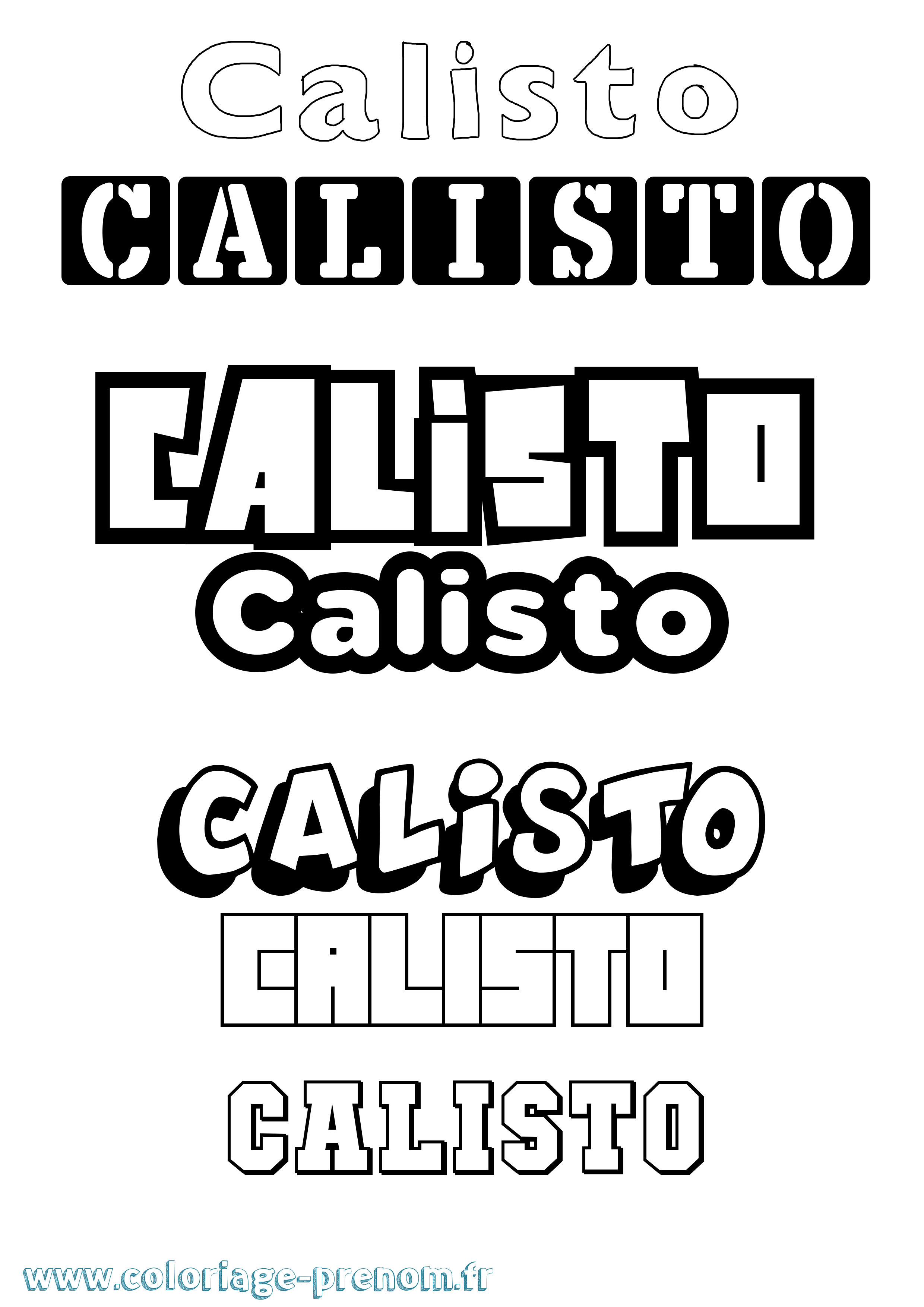 Coloriage Calisto Simple Coloriage prénom Calisto Simple
