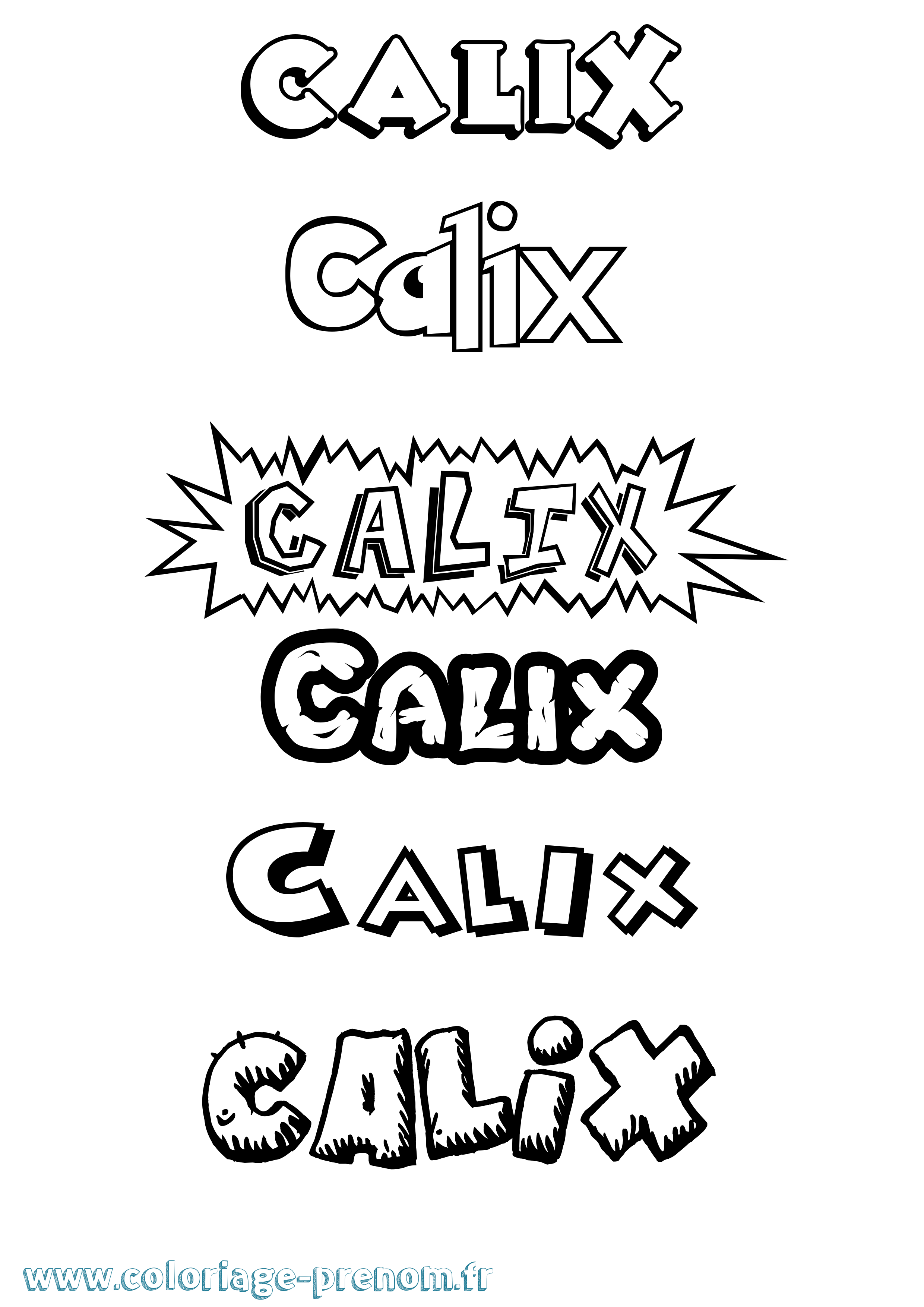 Coloriage Calix Dessin Animé Coloriage prénom Calix Dessin Animé