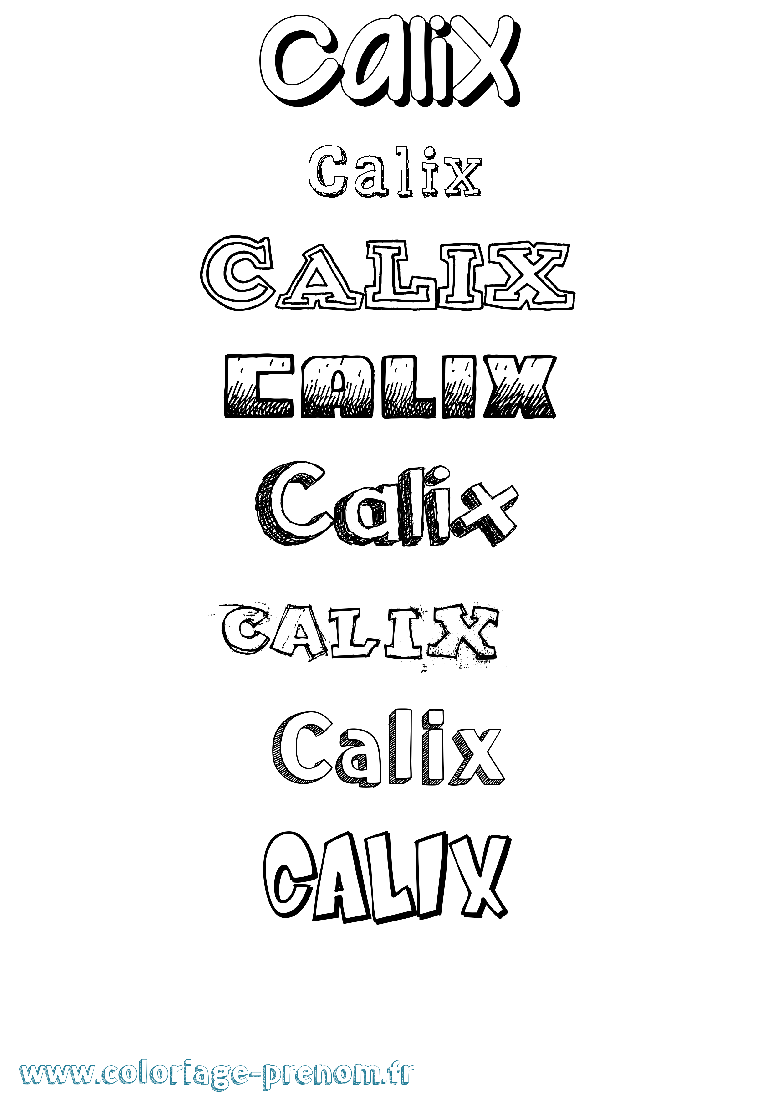 Coloriage Calix Dessiné Coloriage prénom Calix Dessiné